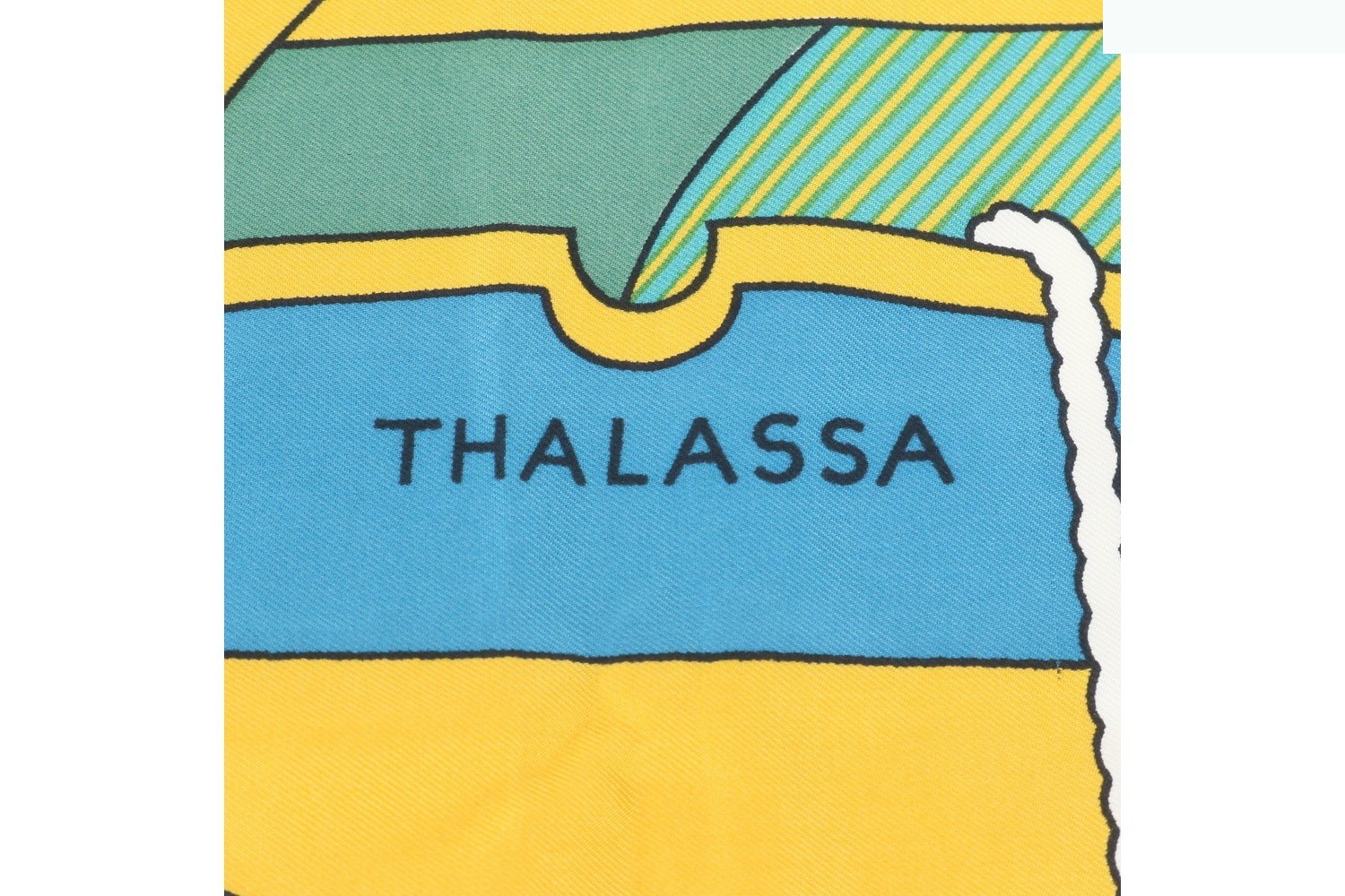 Tag attached Carre 90 THALASSA Sea Boat 100% Silk Scarf — view 6