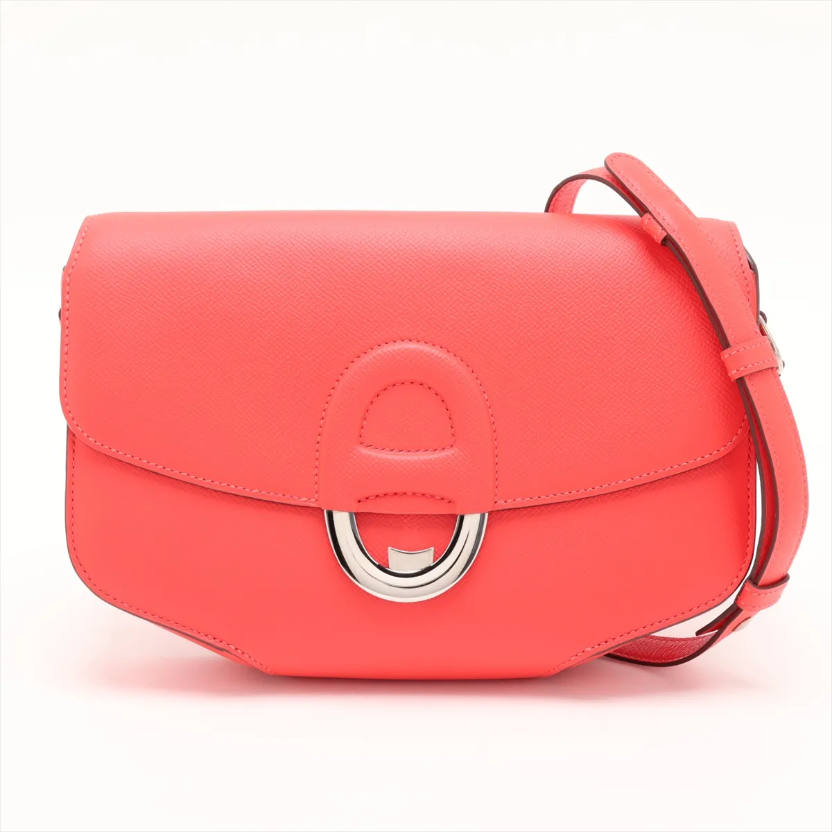 Hermès Cherche Midi, Veau Epsom, Rouge Pivoine, Silver Hardware, X: 2016