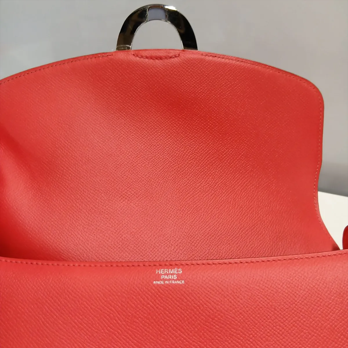 Hermès Cherche Midi, Veau Epsom, Rouge Pivoine, Silver Hardware, X: 2016 — view 13
