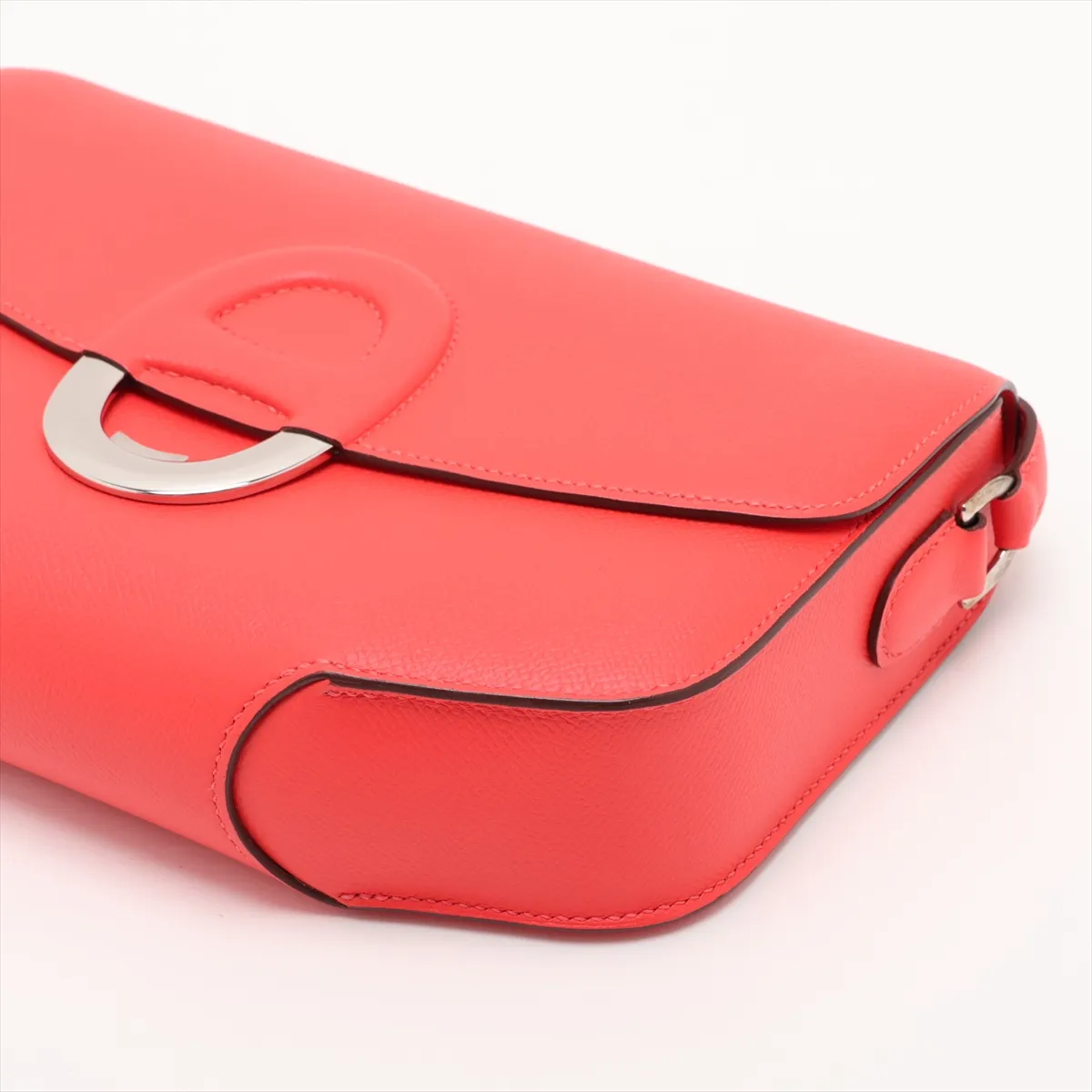 Hermès Cherche Midi, Veau Epsom, Rouge Pivoine, Silver Hardware, X: 2016 — view 3