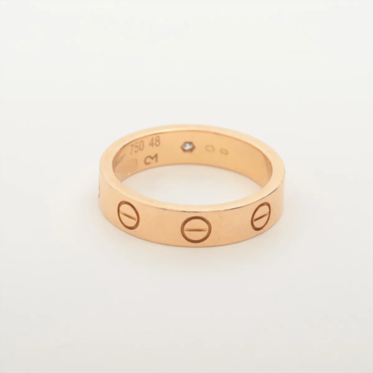 Mini Love 1P Diamond Ring 750(PG) 4.1g 48 OB6148 Damage — view 2