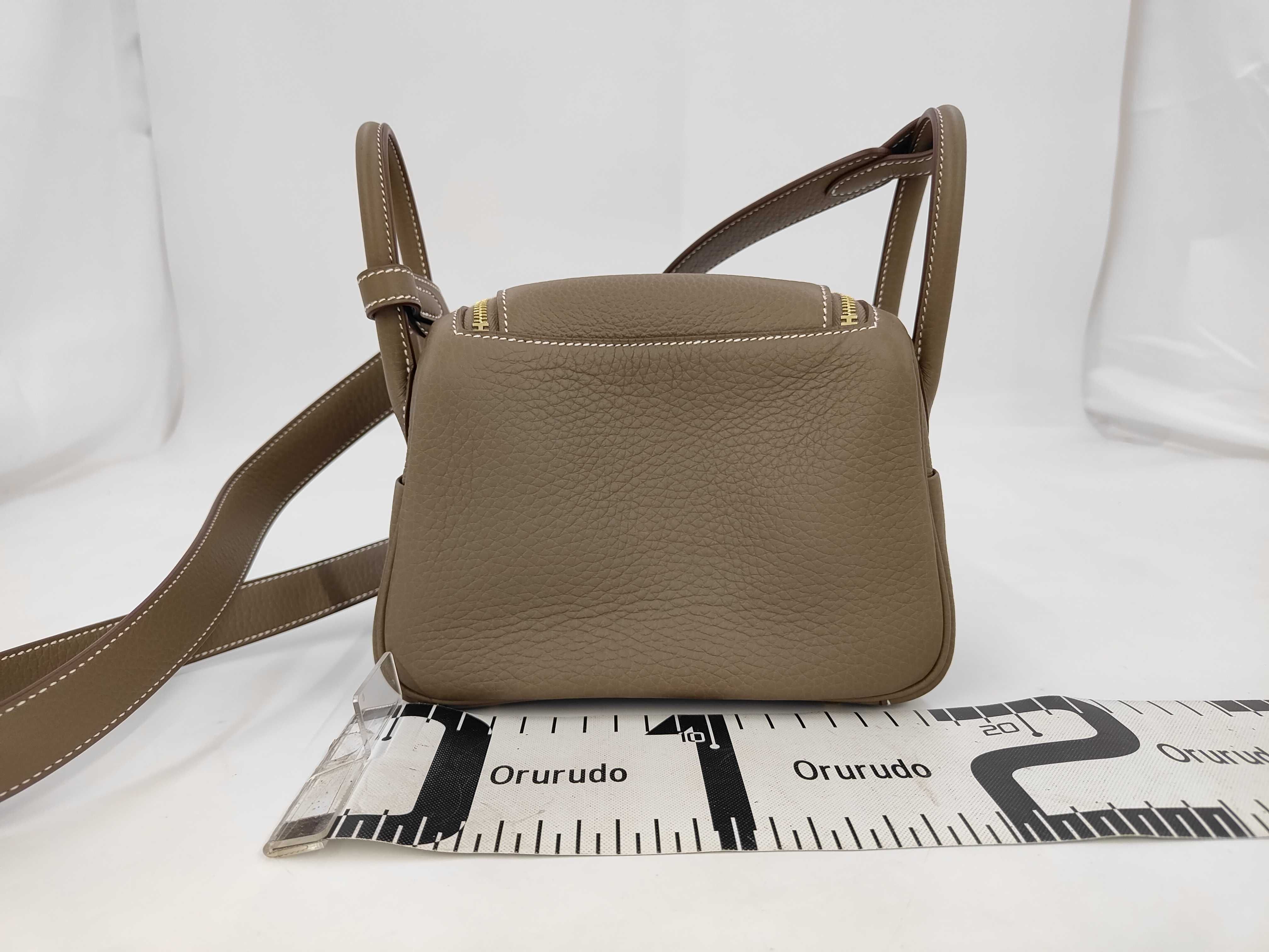 Lindy Mini Etoupe Gold Hardware G Stamp Shoulder Bag — view 2