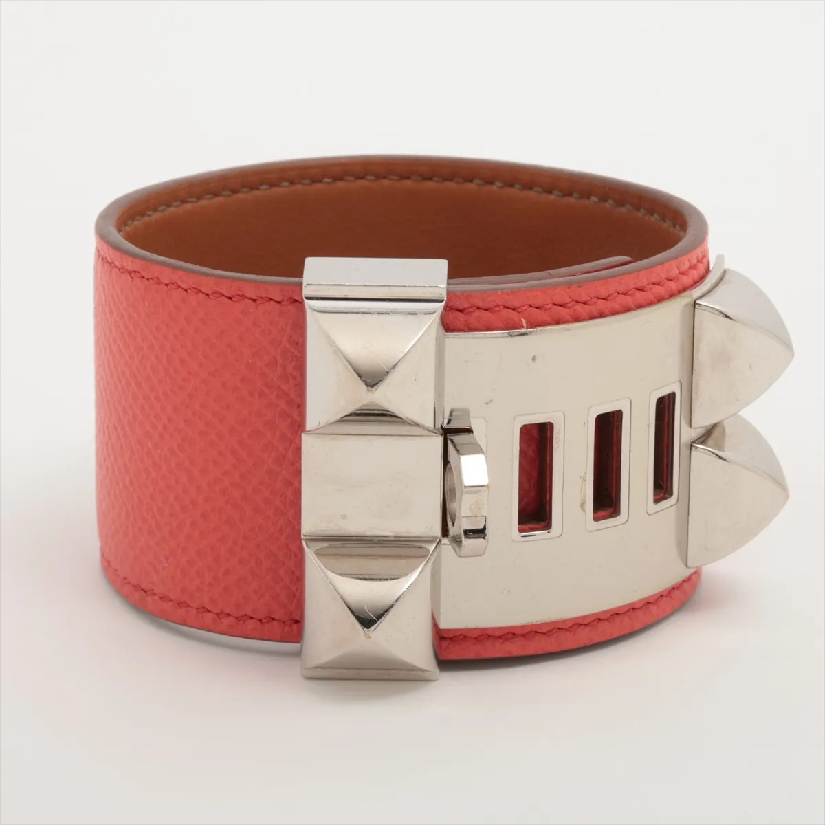 Coriedossian T-stamped: 2015 Bracelet S Leather Red x Silver Out of shape — view 2