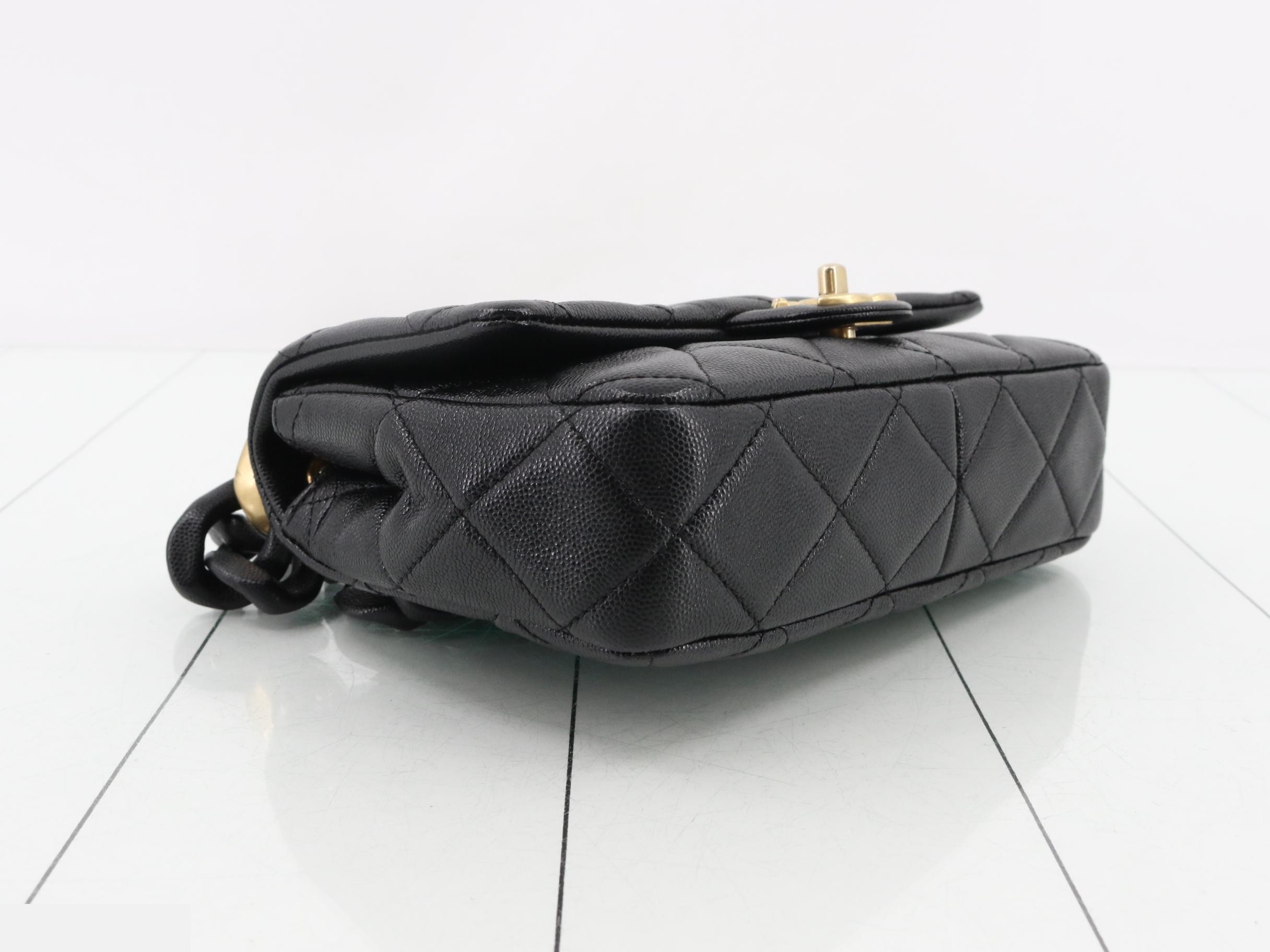 Matelassé Caviar Skin Semi-Shoulder Bag — view 5