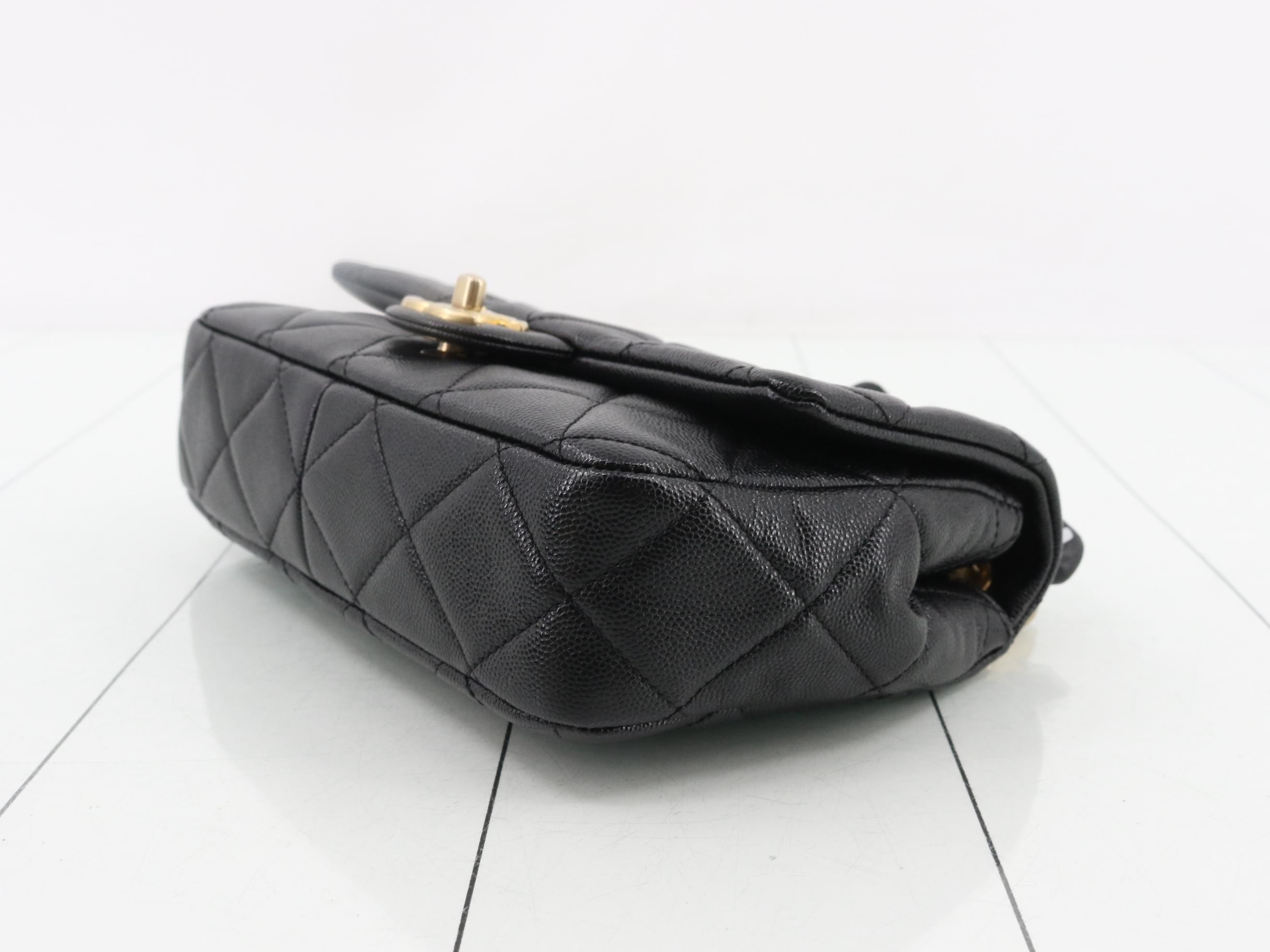 Matelassé Caviar Skin Semi-Shoulder Bag — view 6