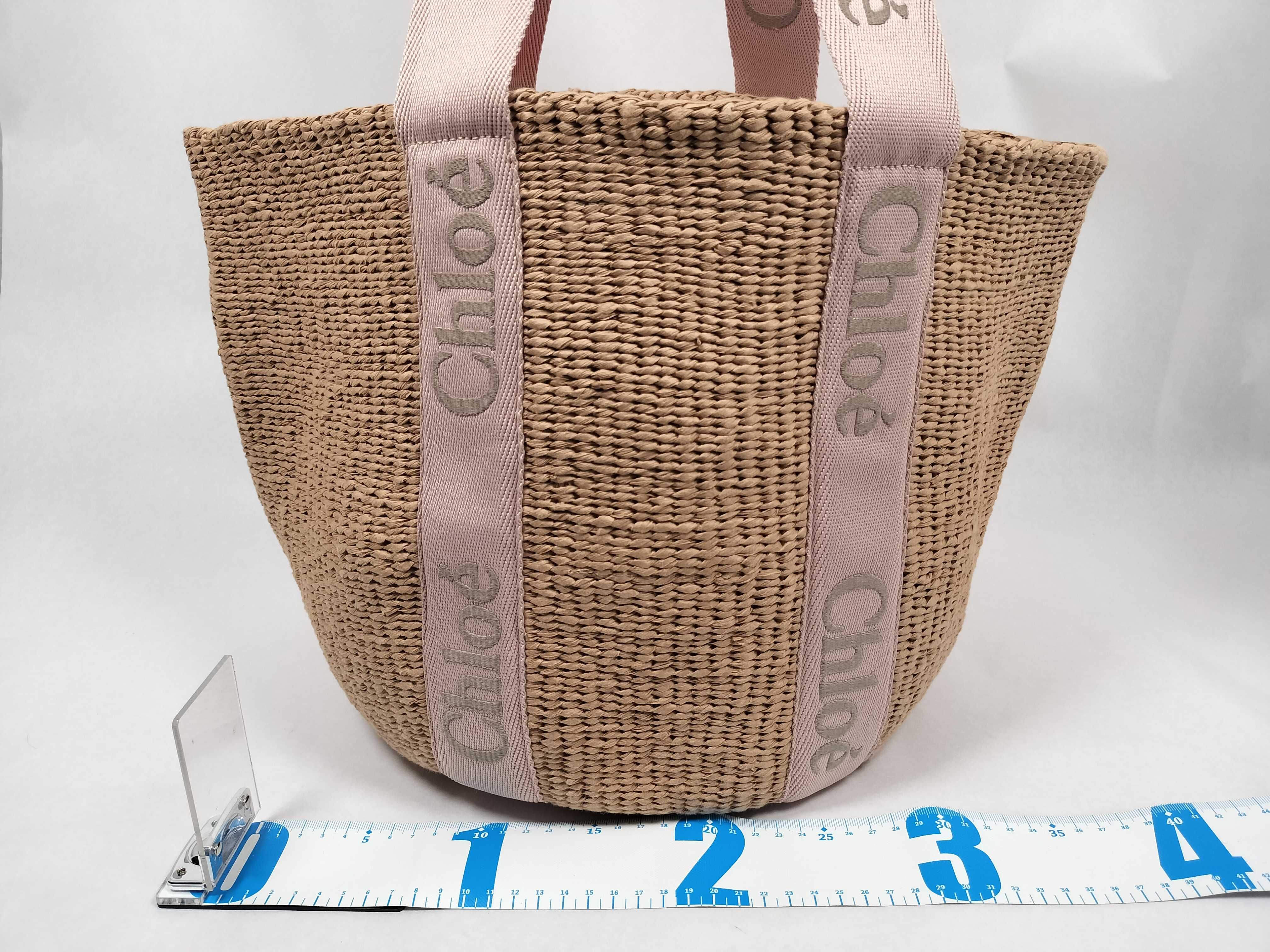 x Mifco Large Basket Paper Tote Bag (Beige x Pink) — view 2