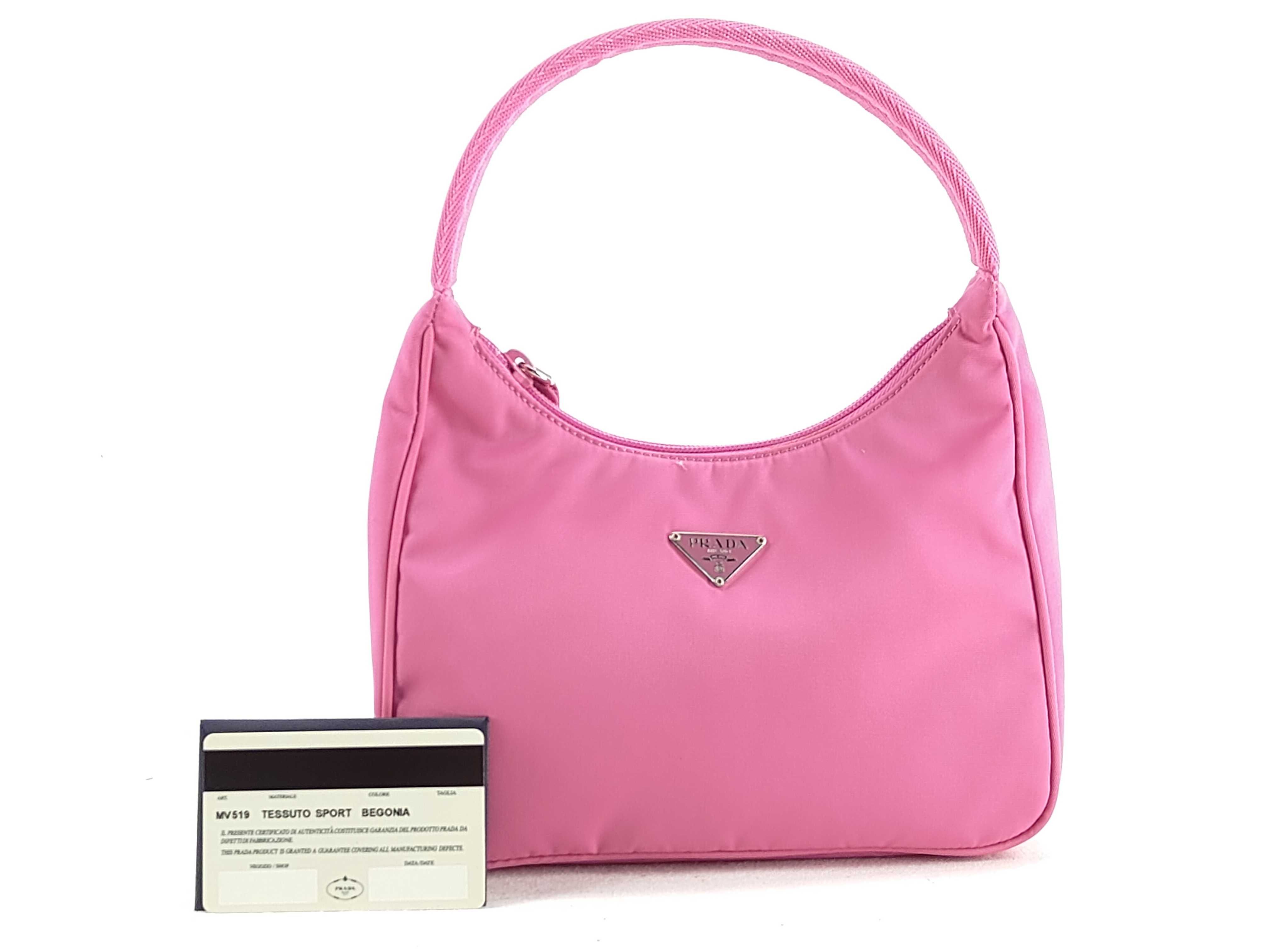 Nylon MV519 One-Shoulder Bag Hobo Nylon Pink Unused Shoulder Bag