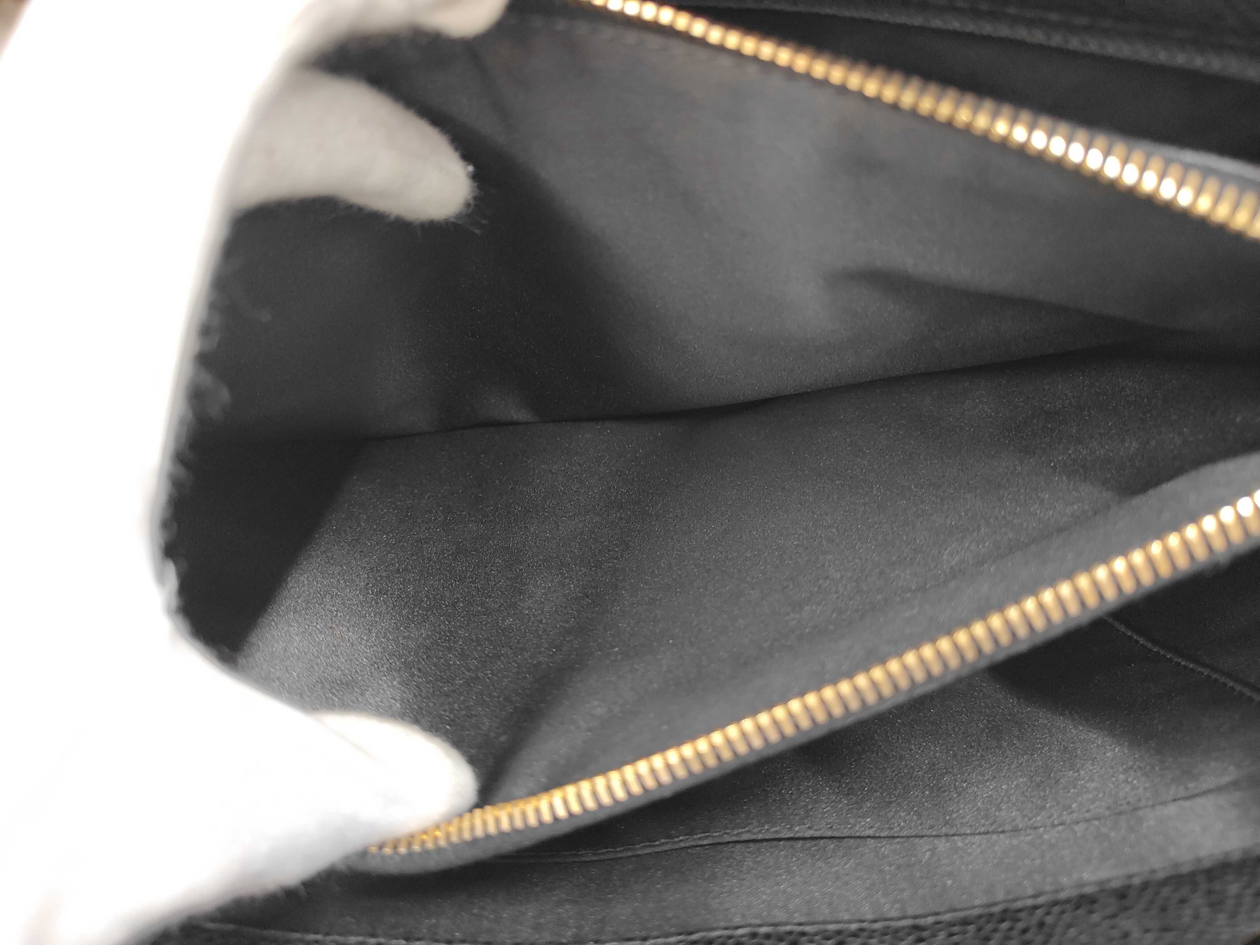 GST Caviar Leather Tote Bag with Chain, Serial Number 14 (with original seal), Black Leather Tote Bag — view 11