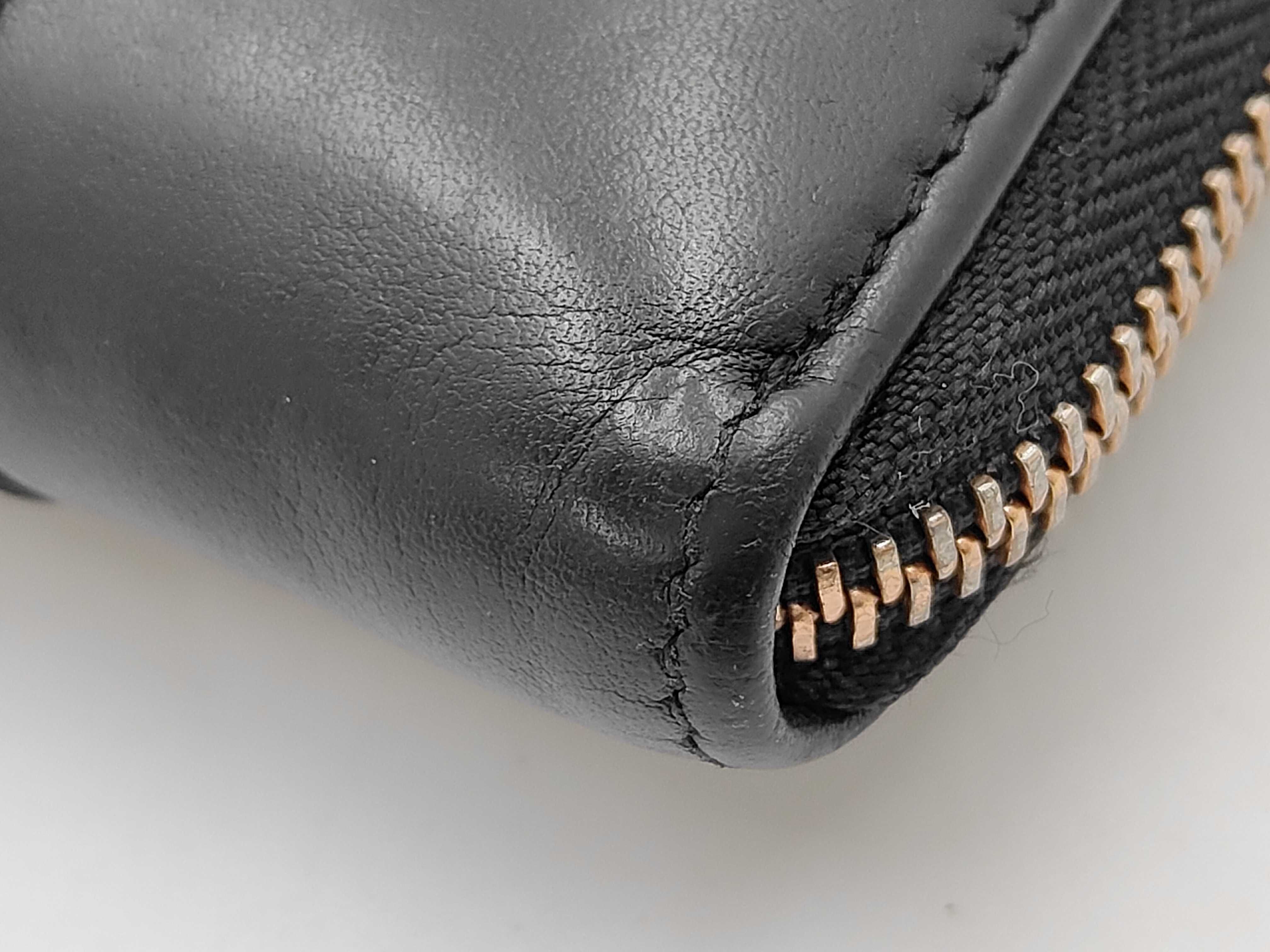 B.zero1 Leather Round Long Wallet, Black, Serial Number — view 3