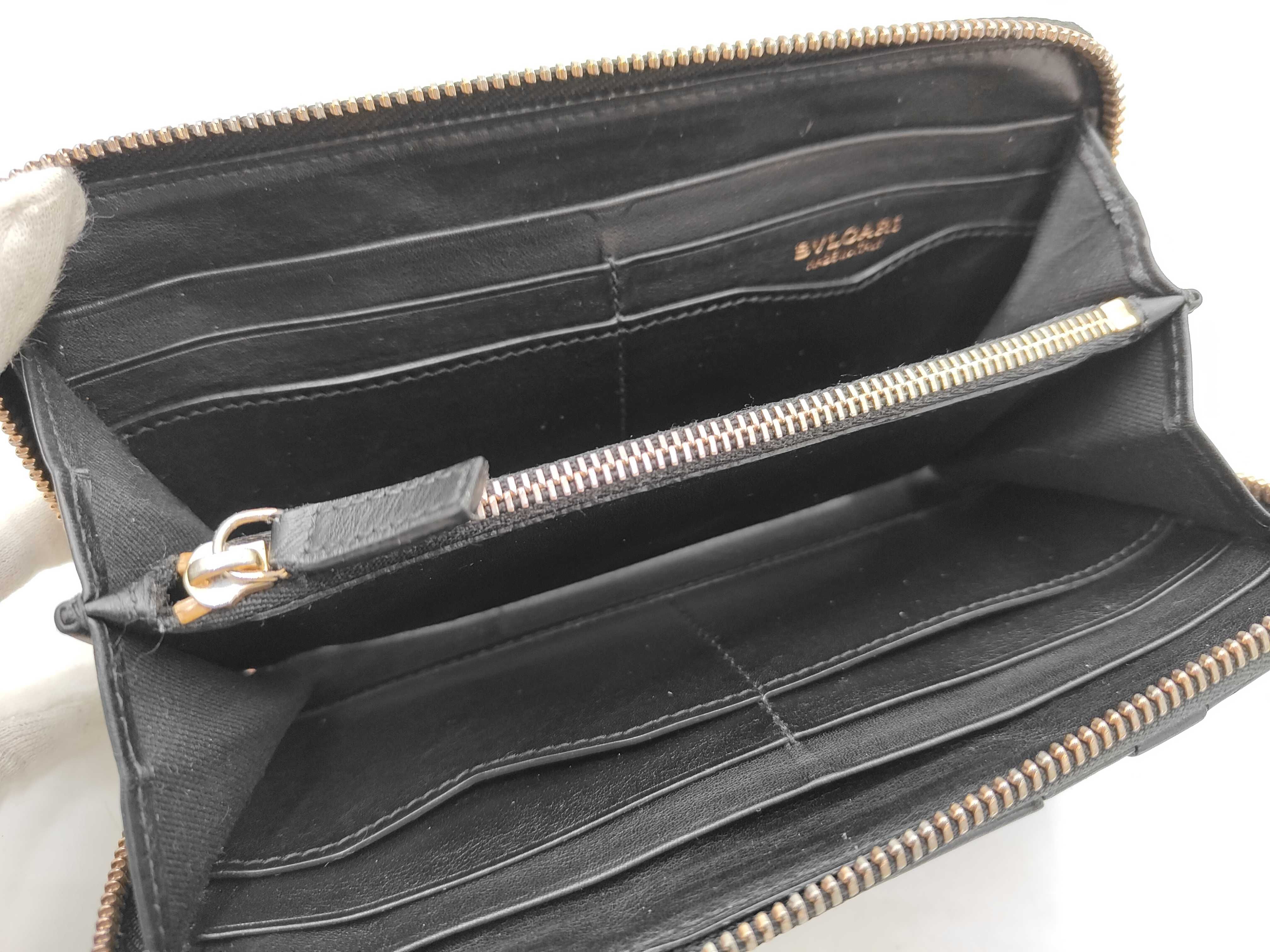 B.zero1 Leather Round Long Wallet, Black, Serial Number — view 5