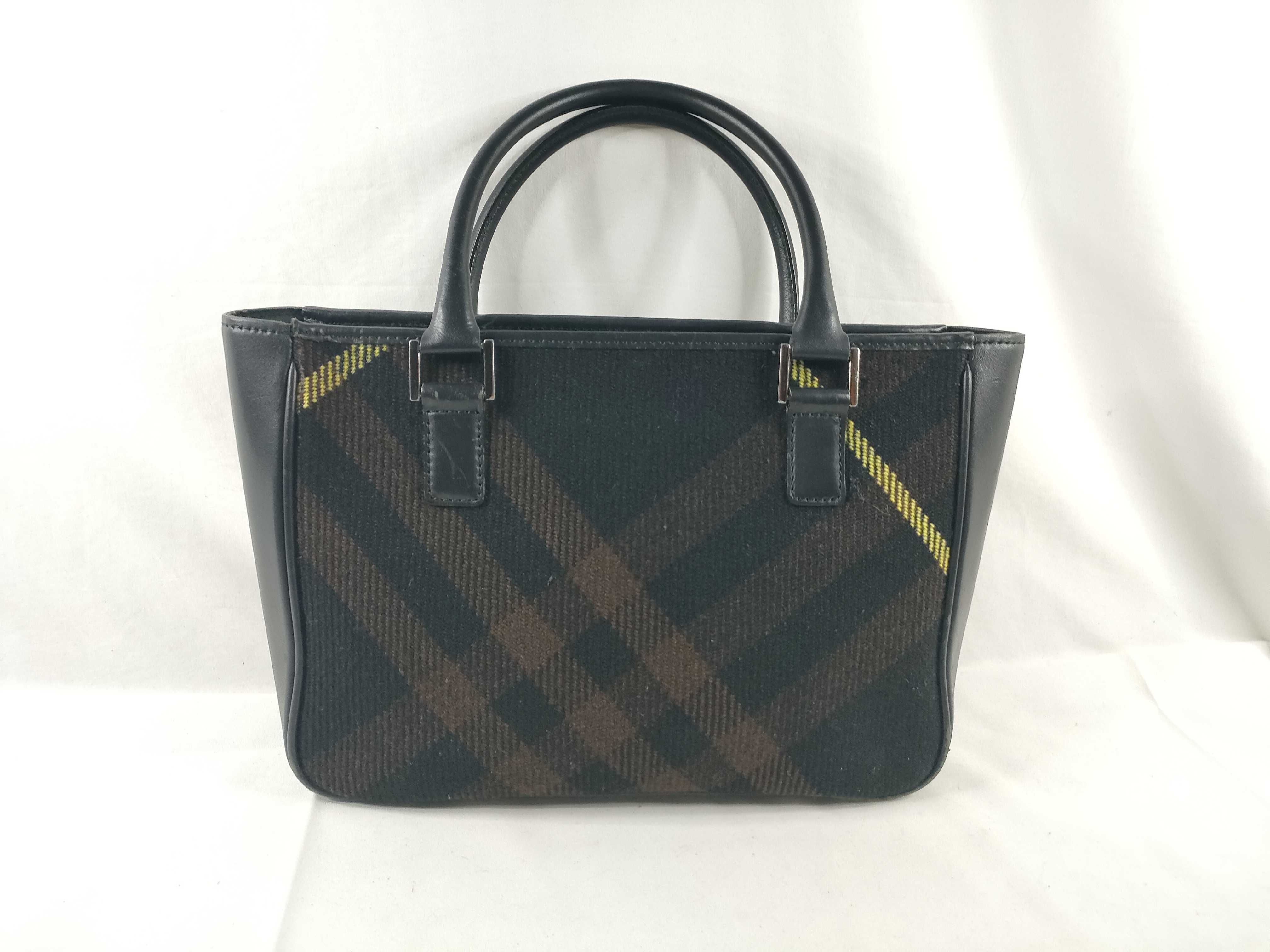 Wool Check Pattern Handbag