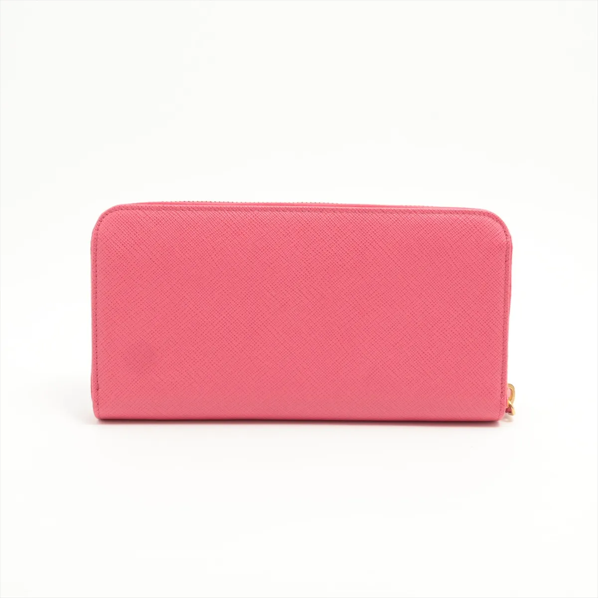 Saffiano Metal 1ML506 Leather Round Zip Wallet Pink — view 2