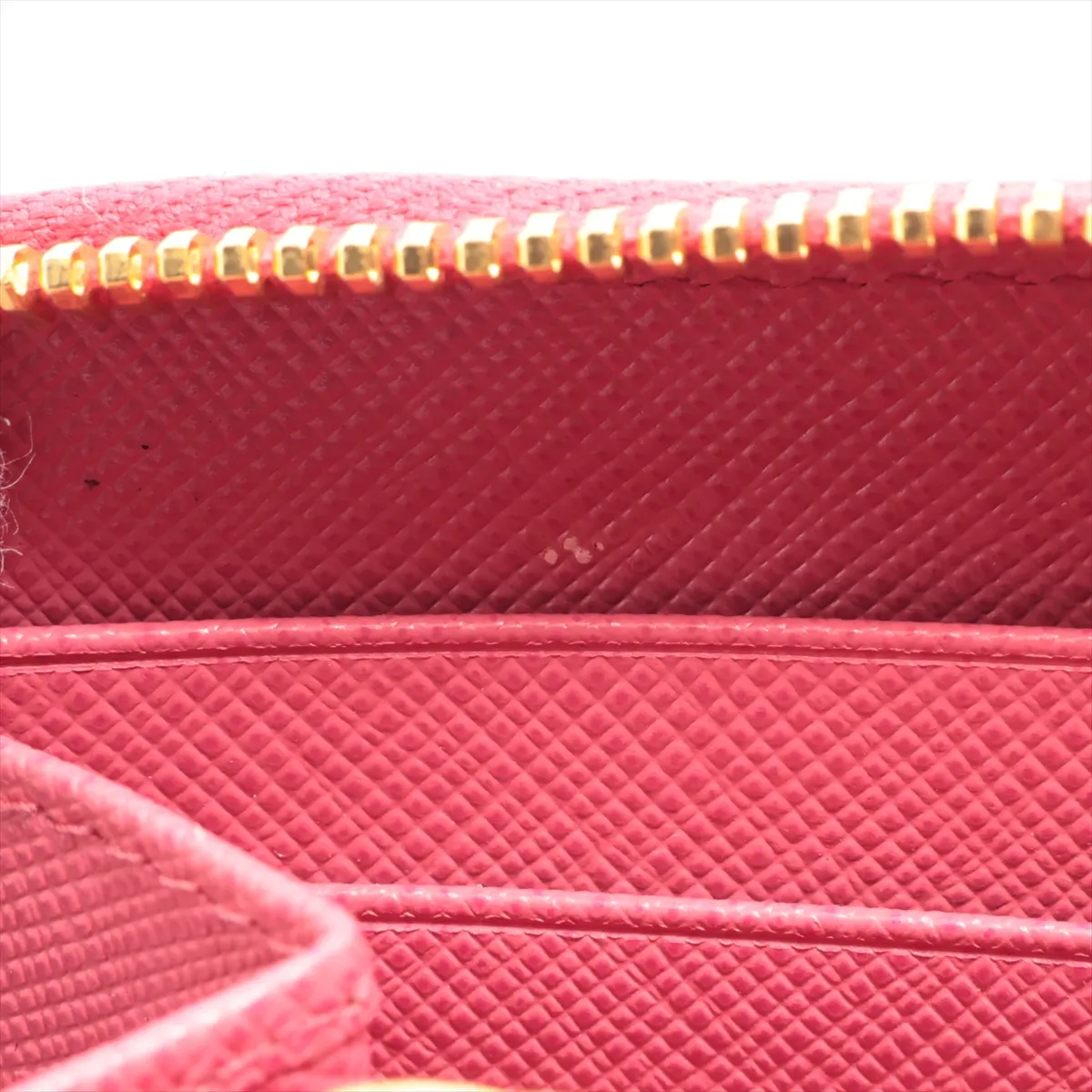 Saffiano Metal 1ML506 Leather Round Zip Wallet Pink — view 12