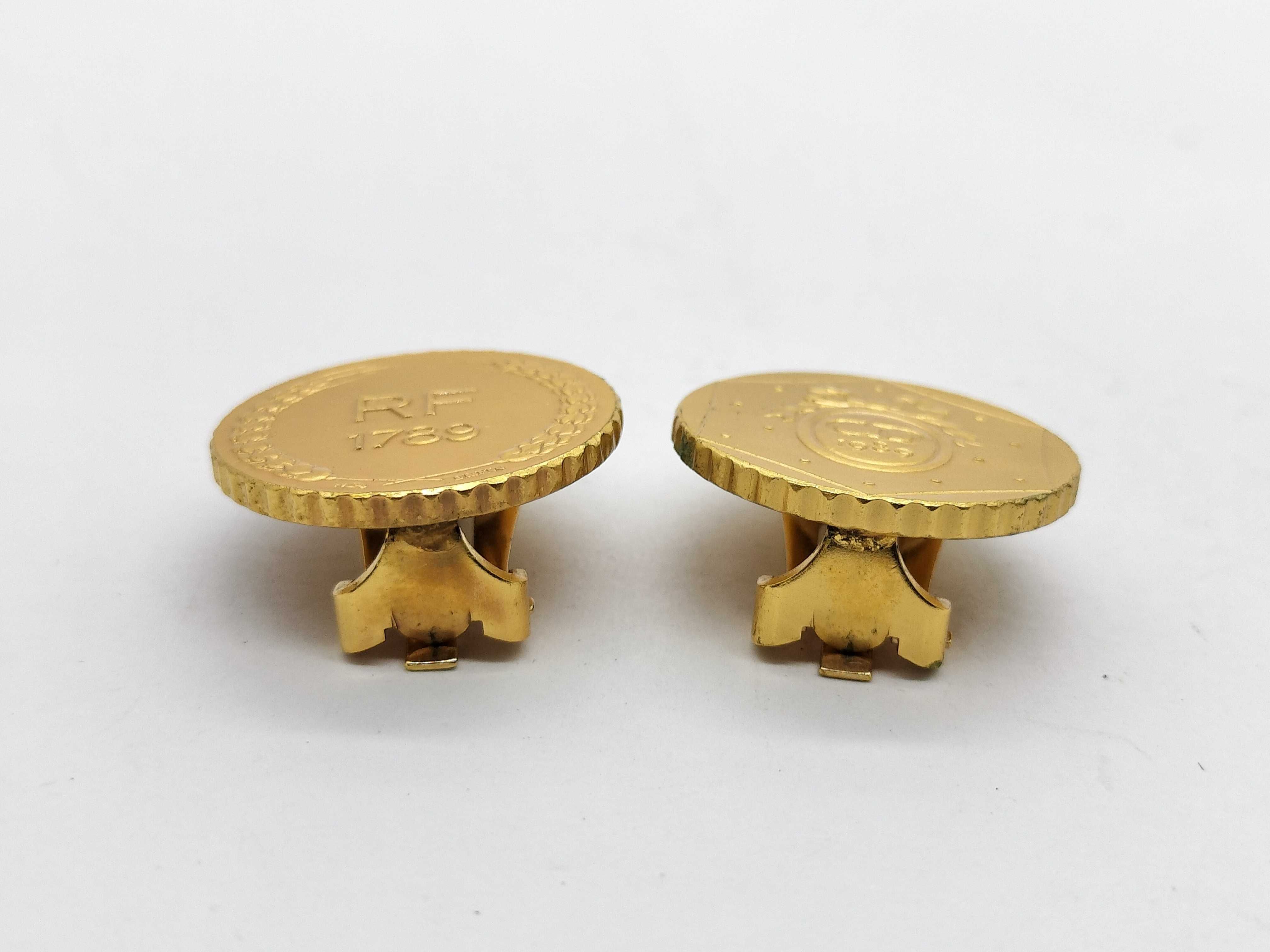 Earrings, Coin Motif Emblem Earrings — view 2