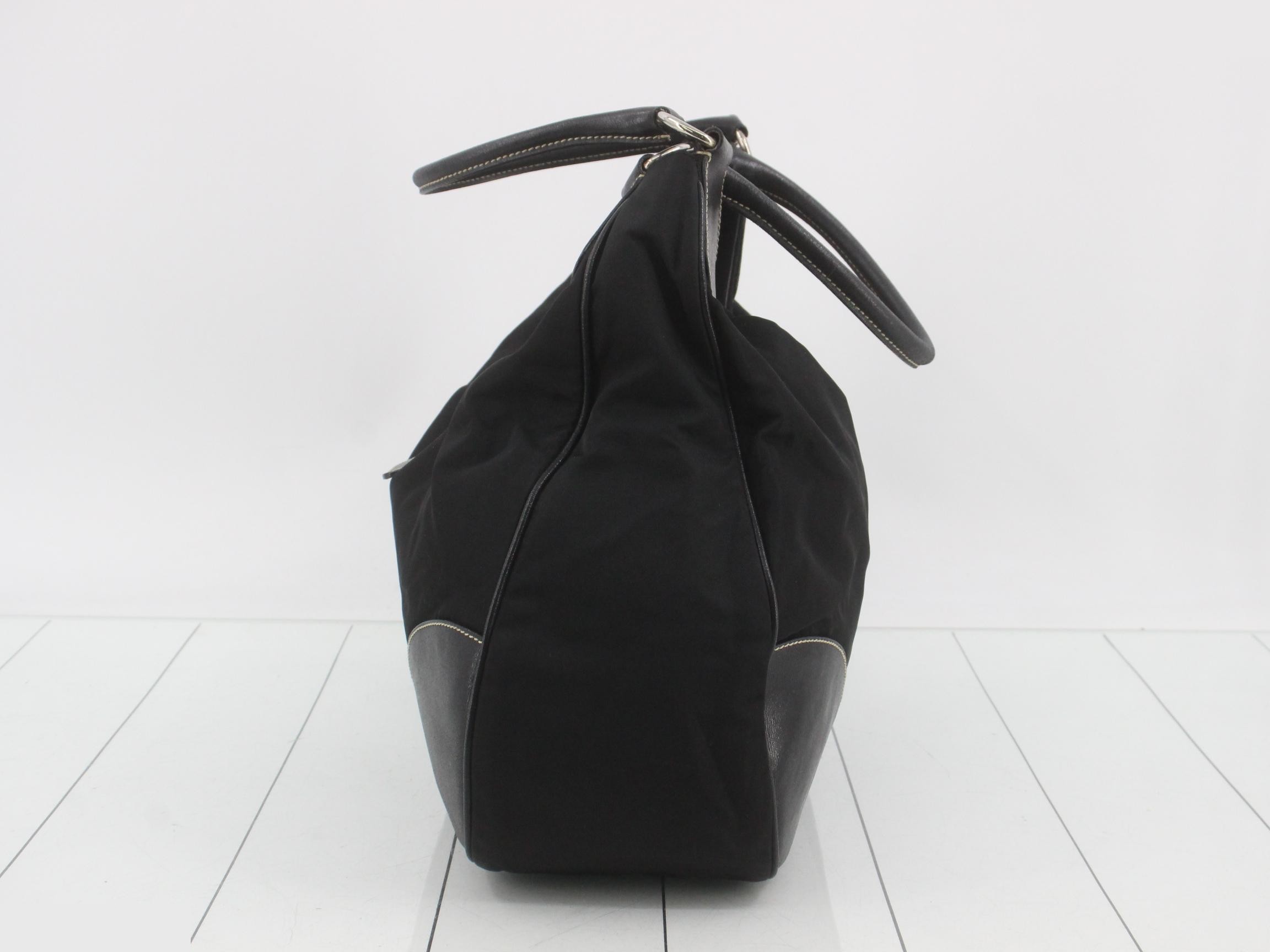 Nylon and leather combination handbag, with dust bag. — view 3