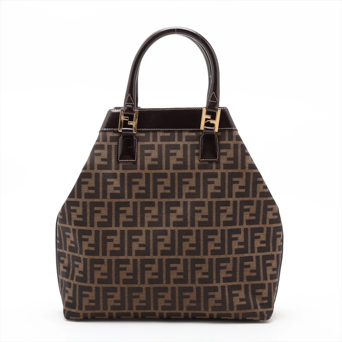 Zucca 15385 Canvas x Leather 2-Way Handbag Brown — view 2
