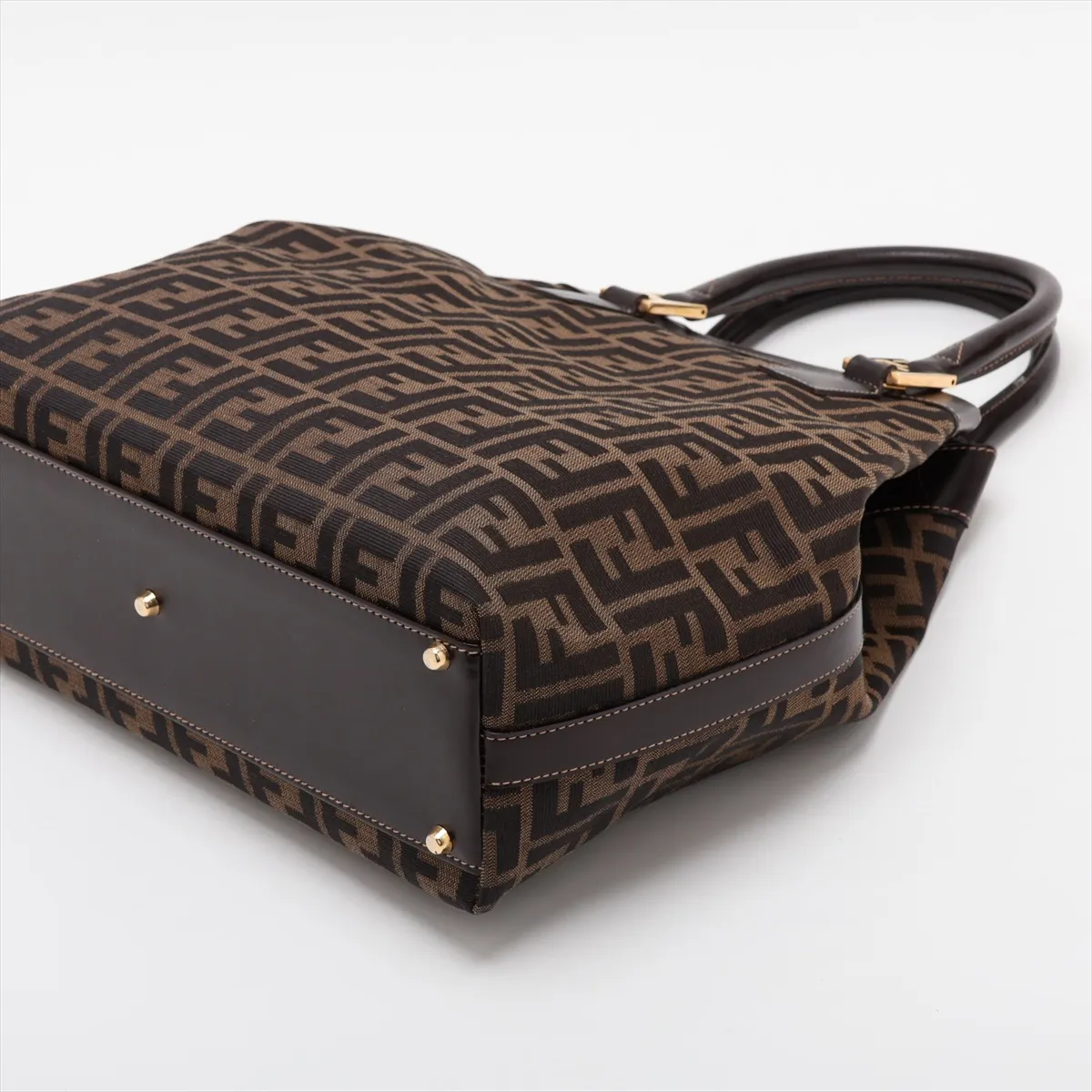 Zucca 15385 Canvas x Leather 2-Way Handbag Brown — view 3