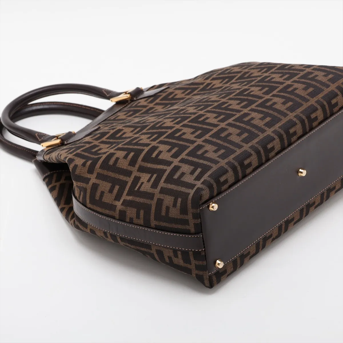 Zucca 15385 Canvas x Leather 2-Way Handbag Brown — view 4