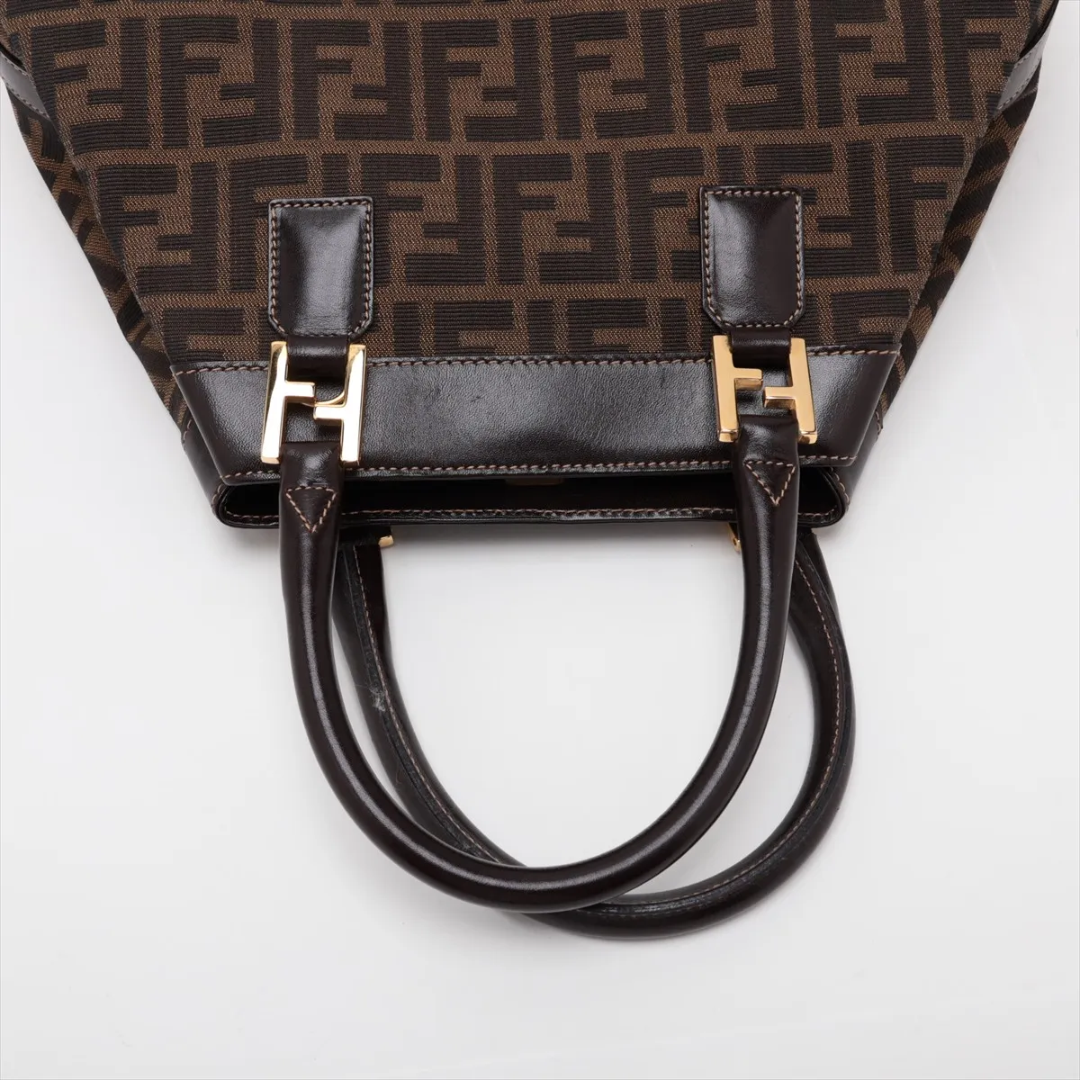 Zucca 15385 Canvas x Leather 2-Way Handbag Brown — view 5