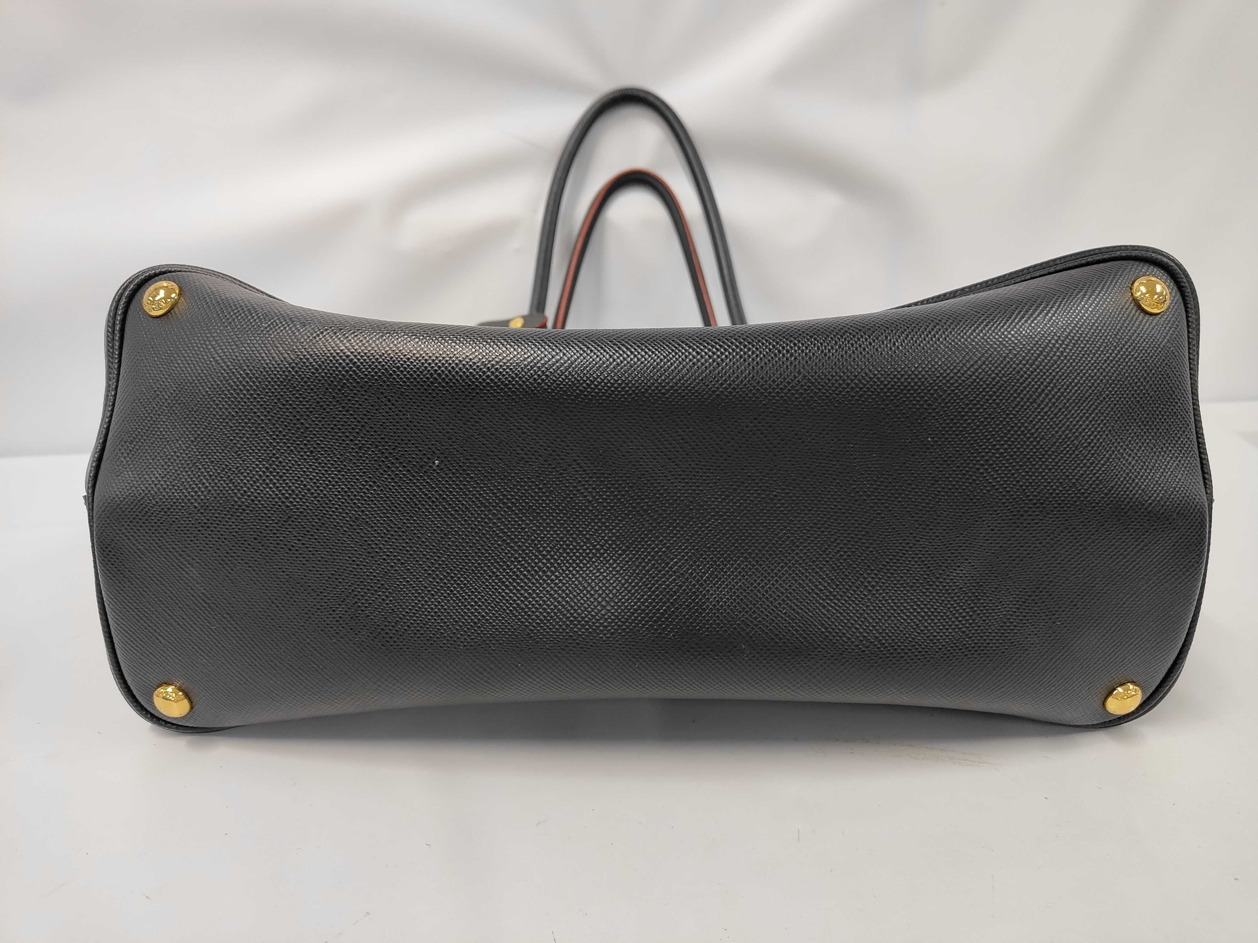 Saffiano Double Large Tote Bag, Leather, Black Tote Bag — view 3