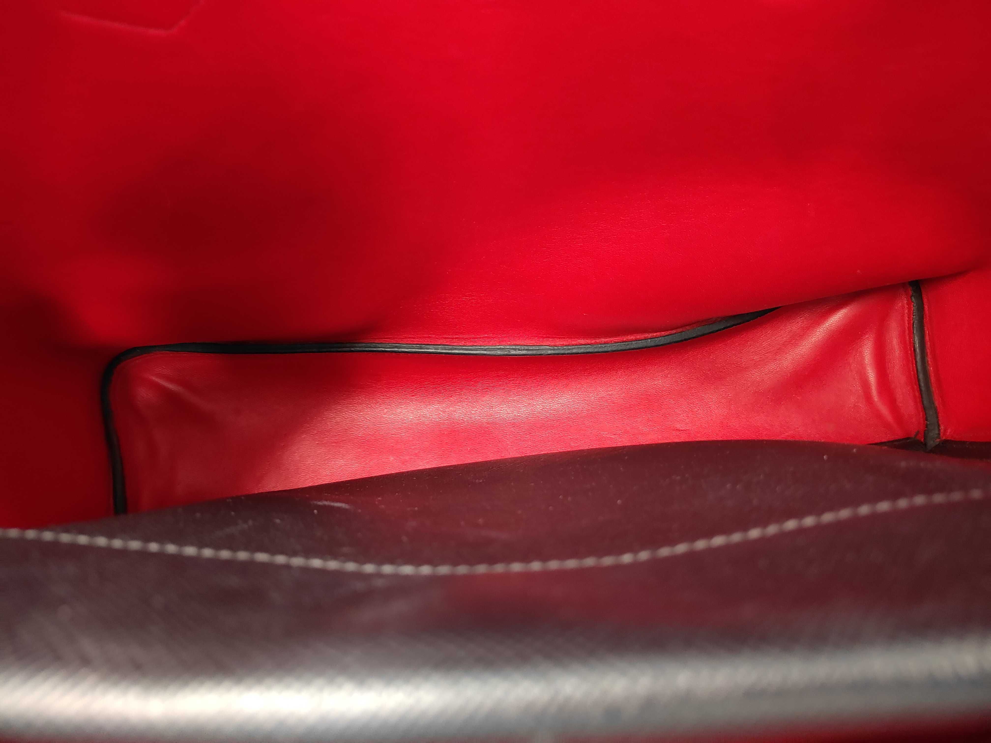 Saffiano Double Large Tote Bag, Leather, Black Tote Bag — view 8