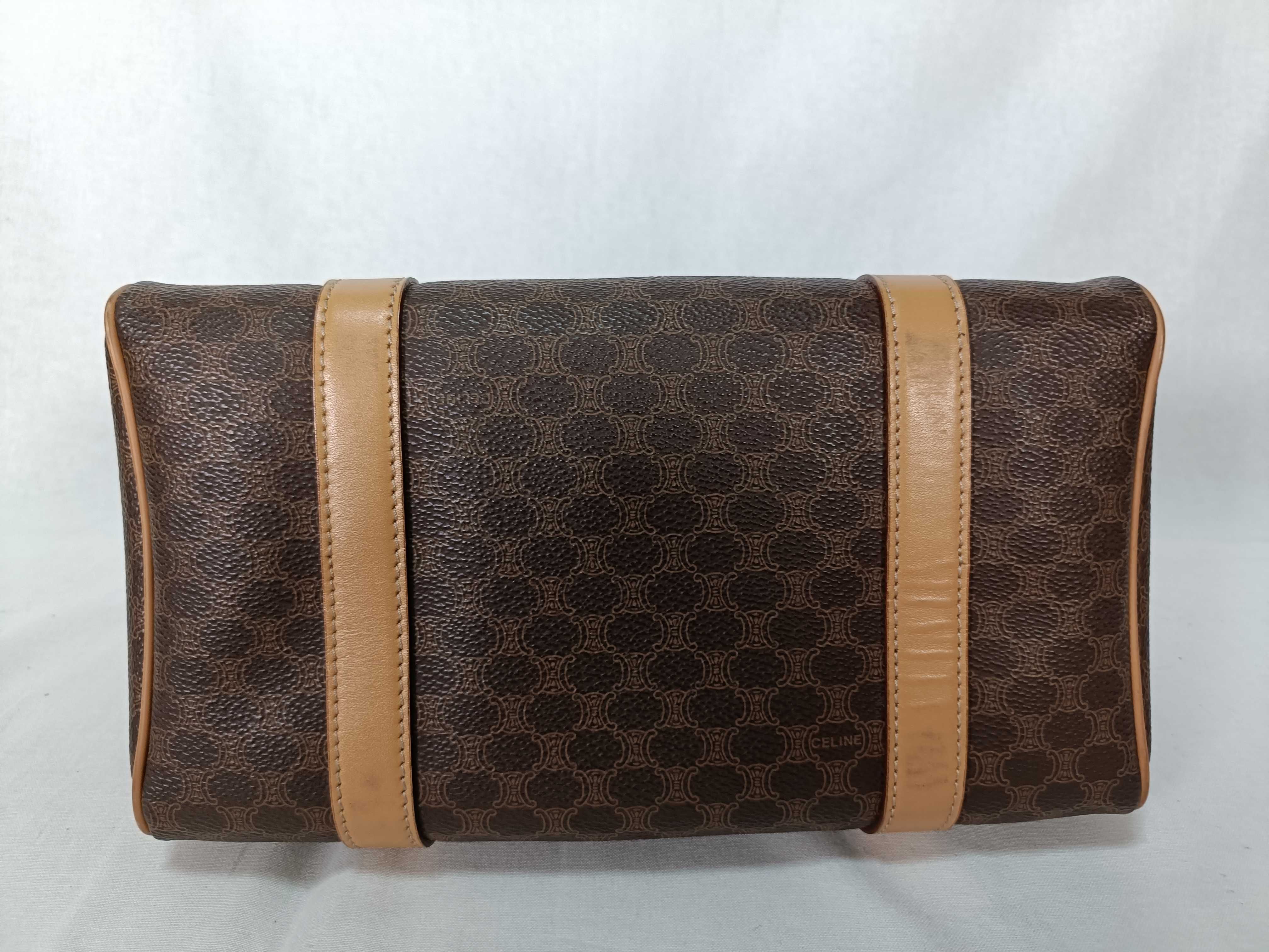 M13 Celine Handbag Mini Boston Brown Macadam Handbag — view 3