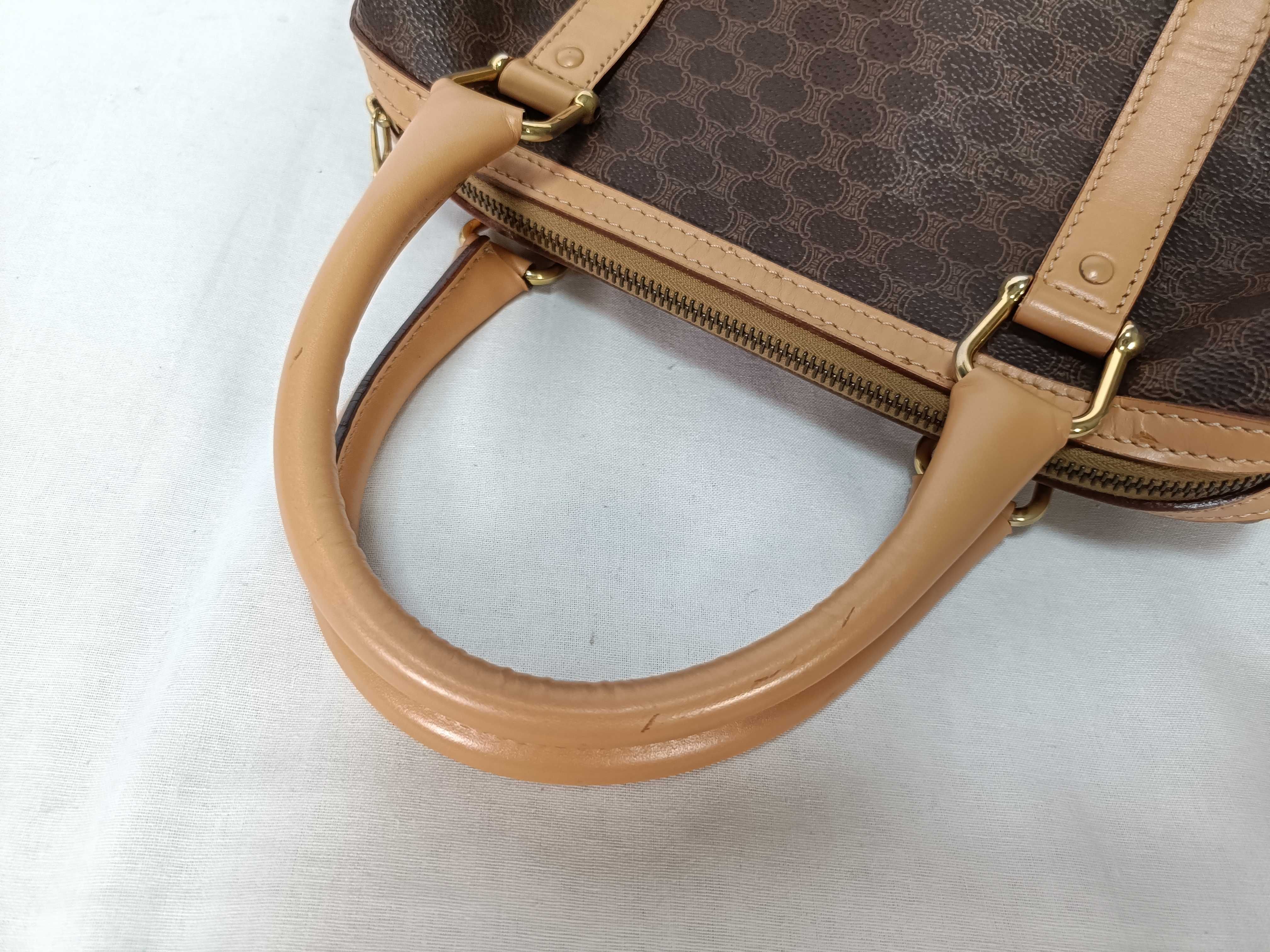 M13 Celine Handbag Mini Boston Brown Macadam Handbag — view 6