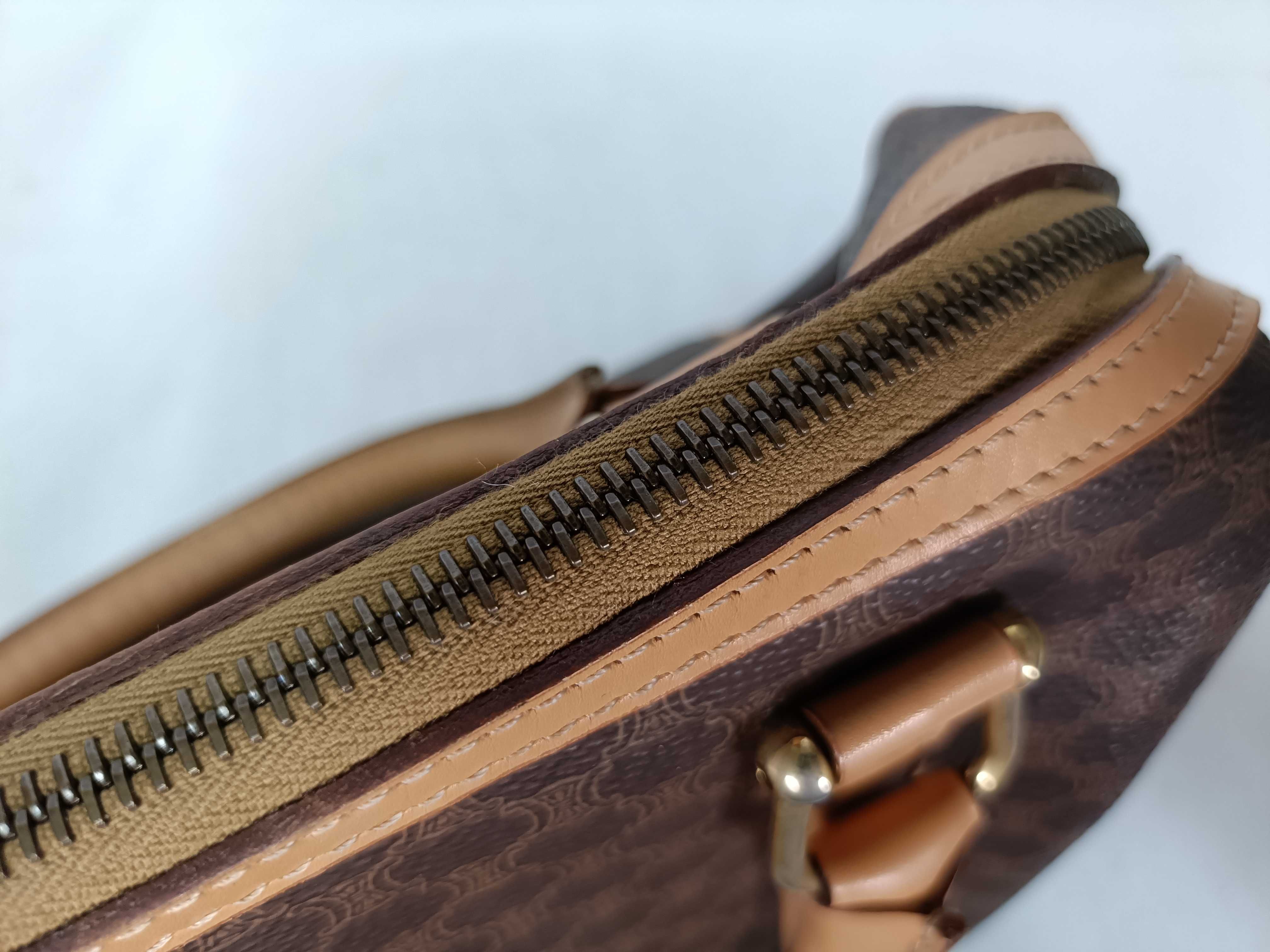 M13 Celine Handbag Mini Boston Brown Macadam Handbag — view 8