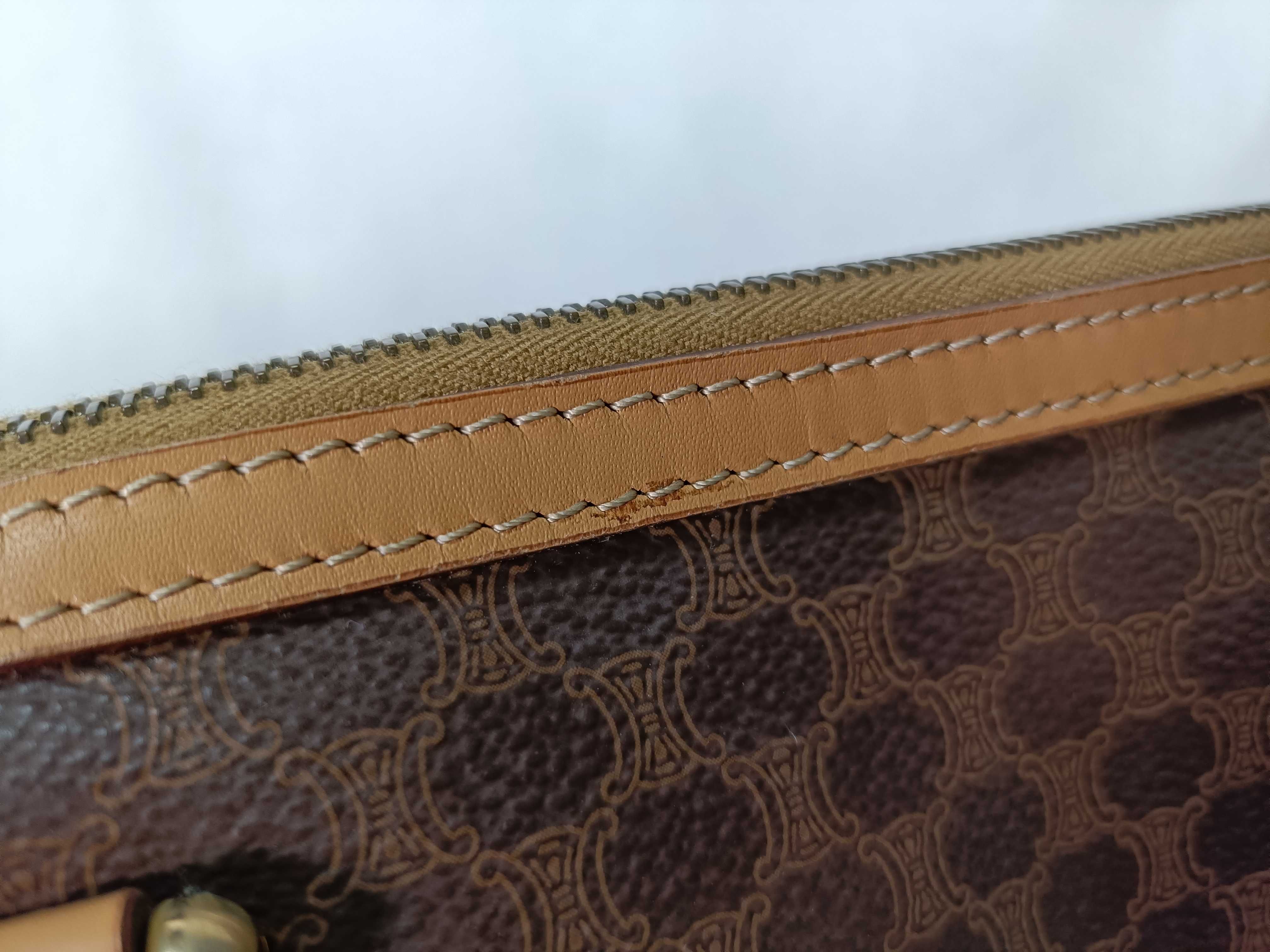 M13 Celine Handbag Mini Boston Brown Macadam Handbag — view 9
