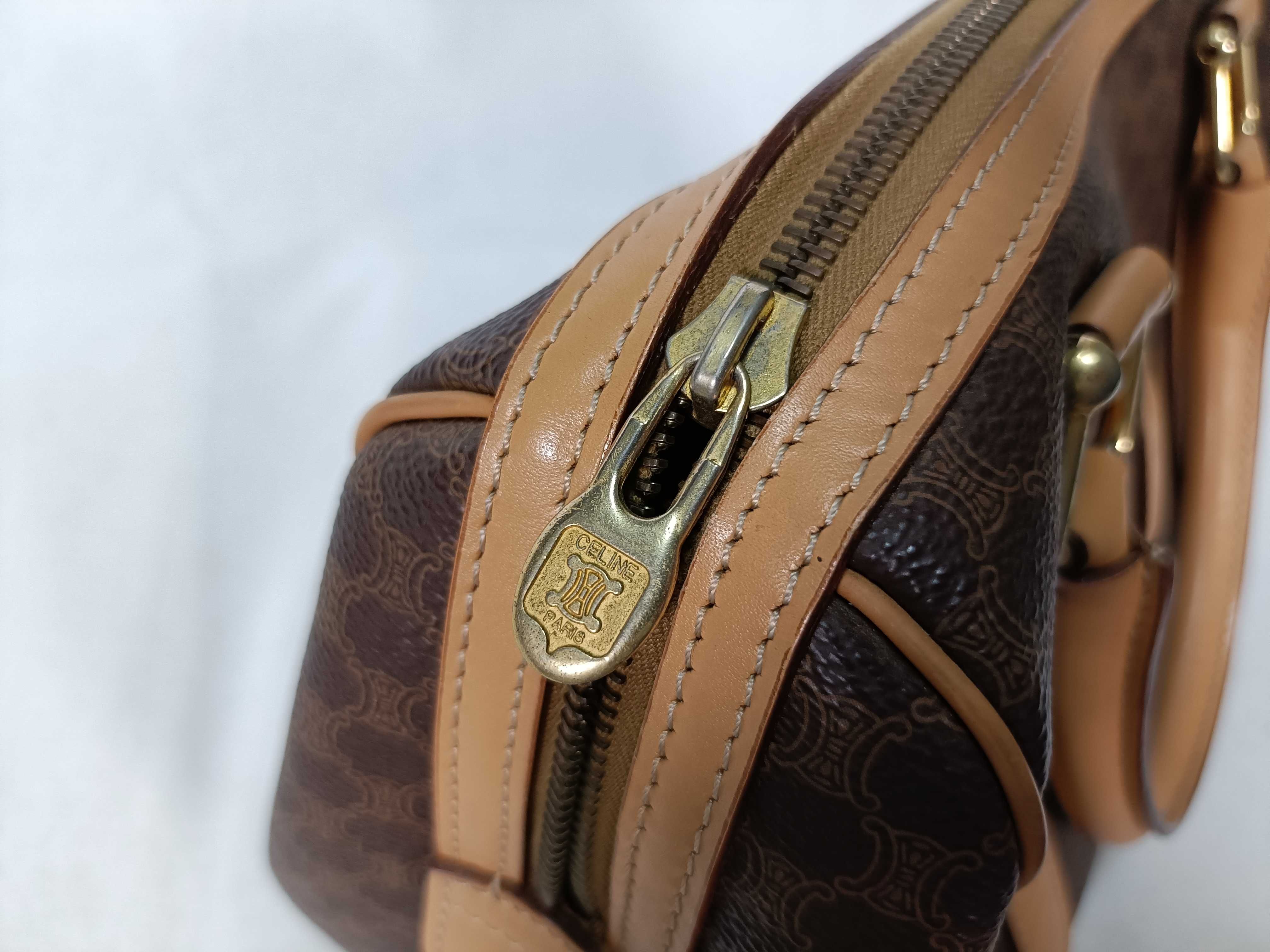 M13 Celine Handbag Mini Boston Brown Macadam Handbag — view 10
