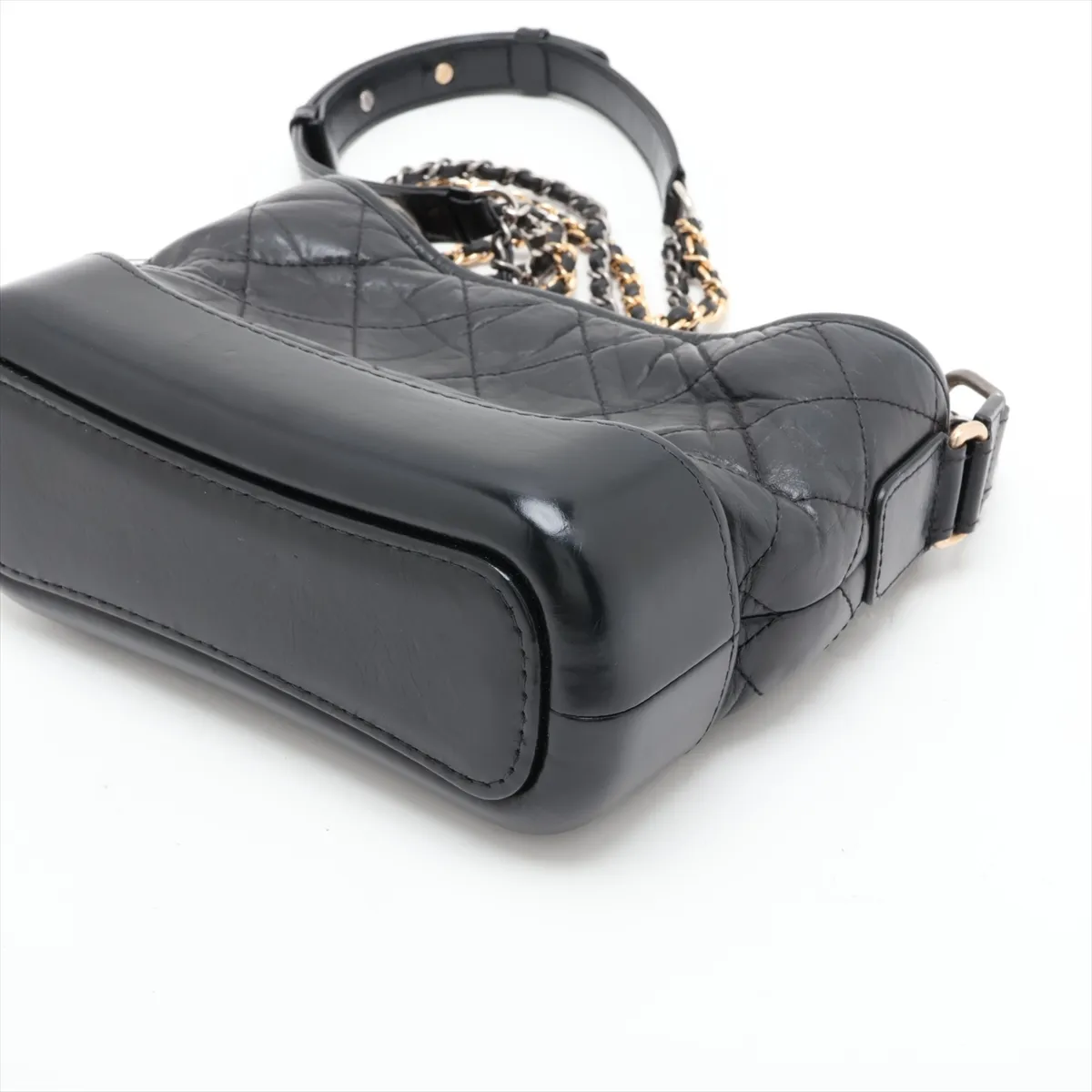 Gabrielle de Chanel Vintage Calfskin Chain Shoulder Bag, Black with Gold and Silver Hardware, 29699016, Serial Number 29 — view 3
