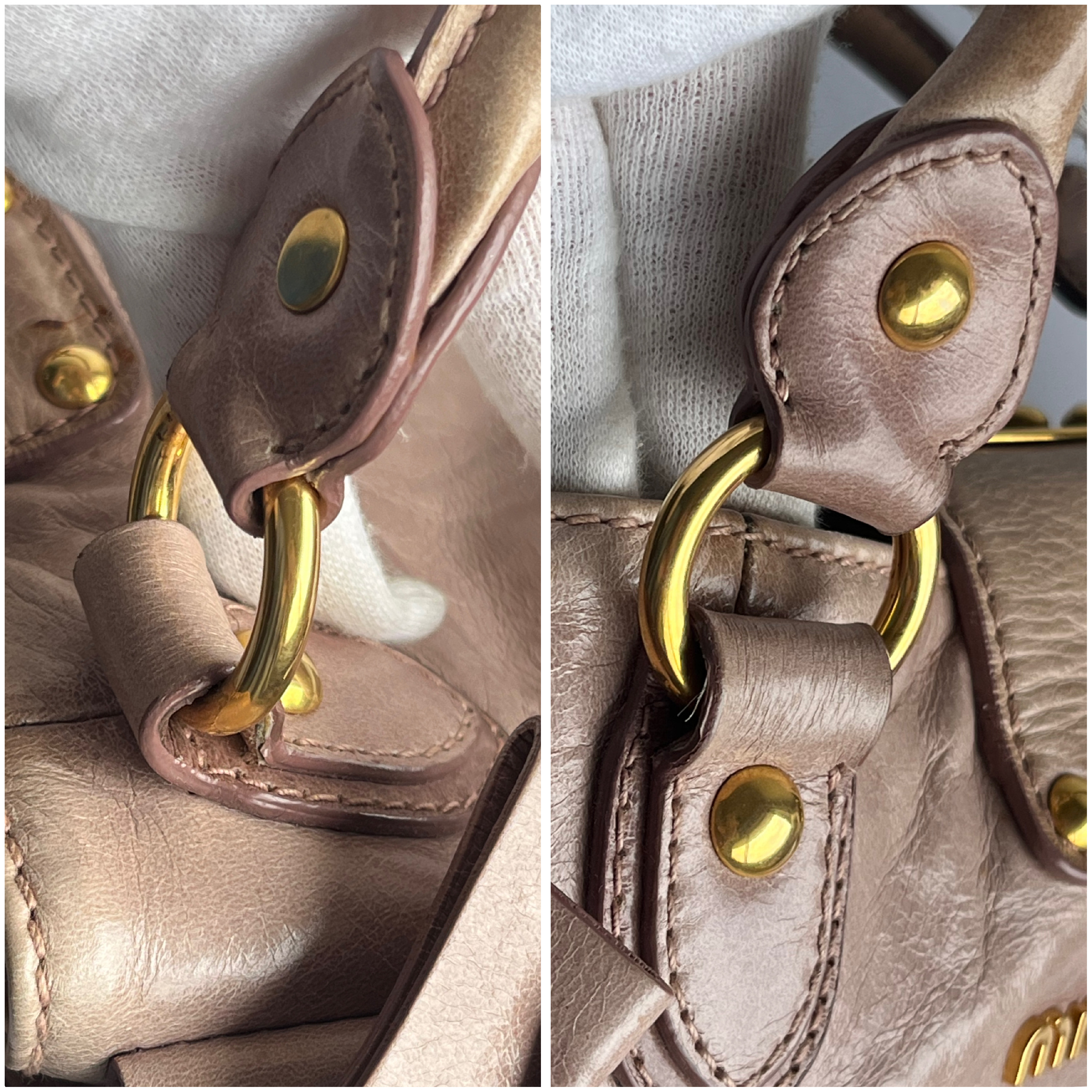 Vitello Luxe Pink Beige 2-Way Handbag with Shoulder Strap (Shoulder Bag) — view 12