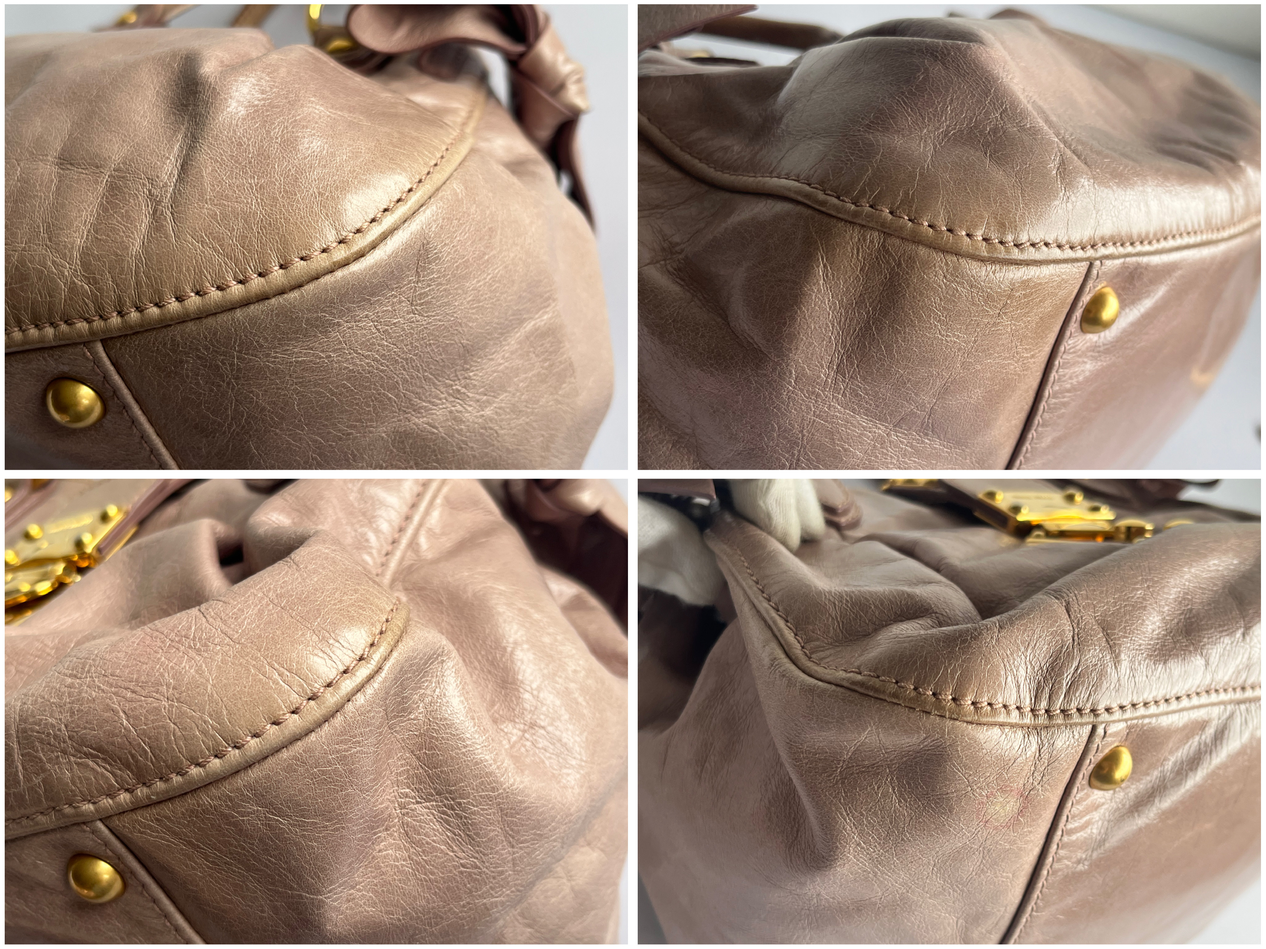 Vitello Luxe Pink Beige 2-Way Handbag with Shoulder Strap (Shoulder Bag) — view 5