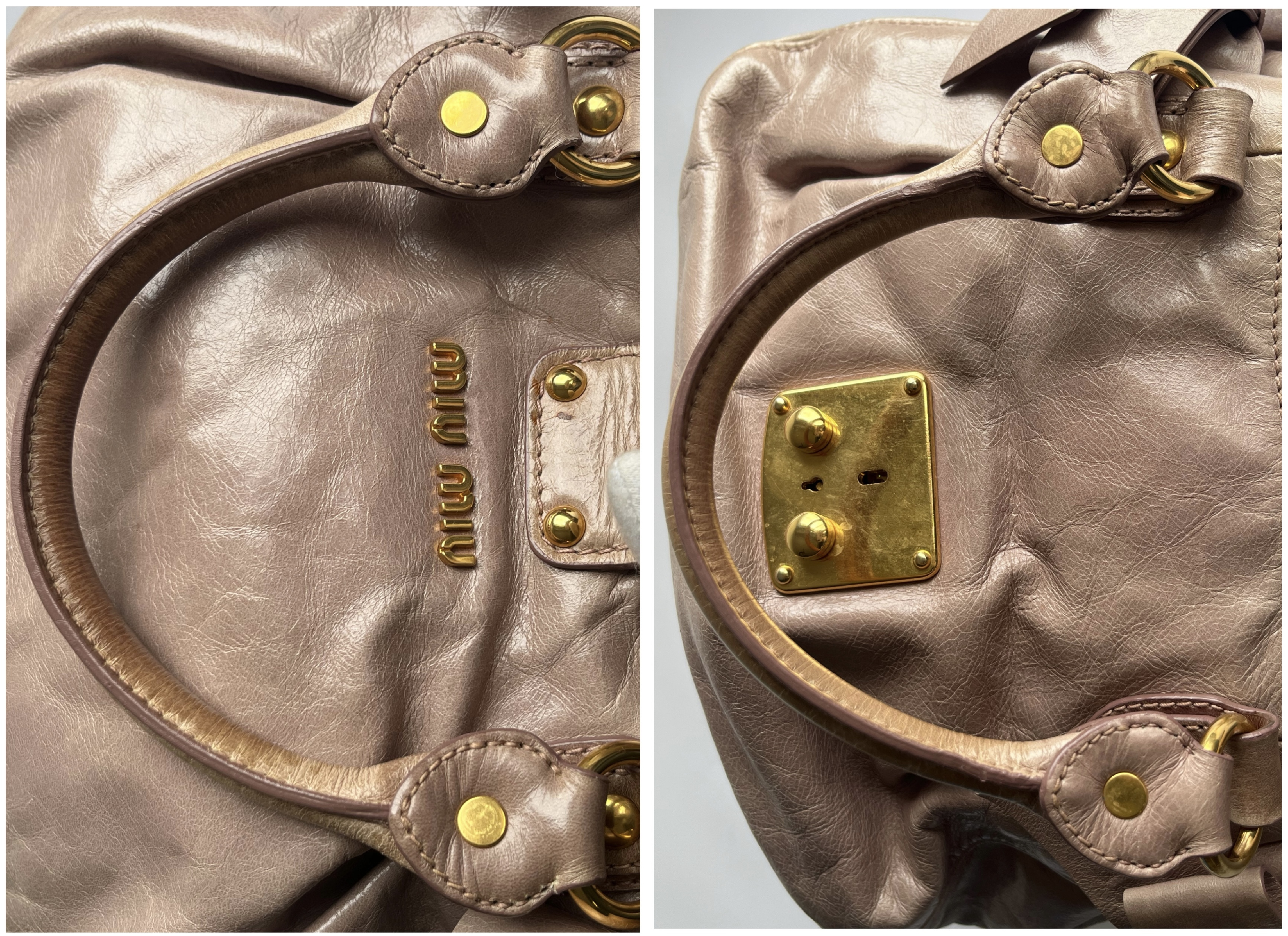 Vitello Luxe Pink Beige 2-Way Handbag with Shoulder Strap (Shoulder Bag) — view 7