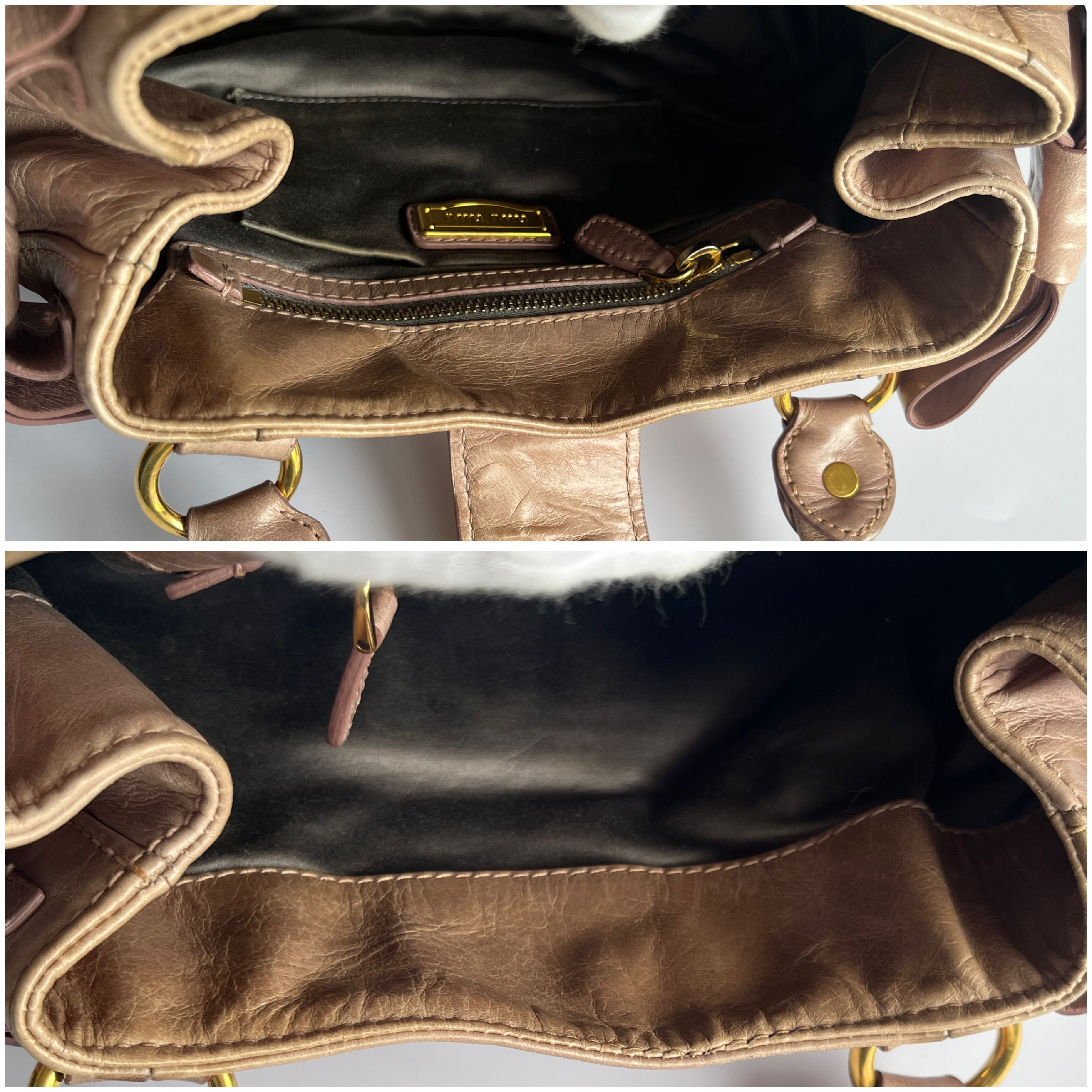 Vitello Luxe Pink Beige 2-Way Handbag with Shoulder Strap (Shoulder Bag) — view 10