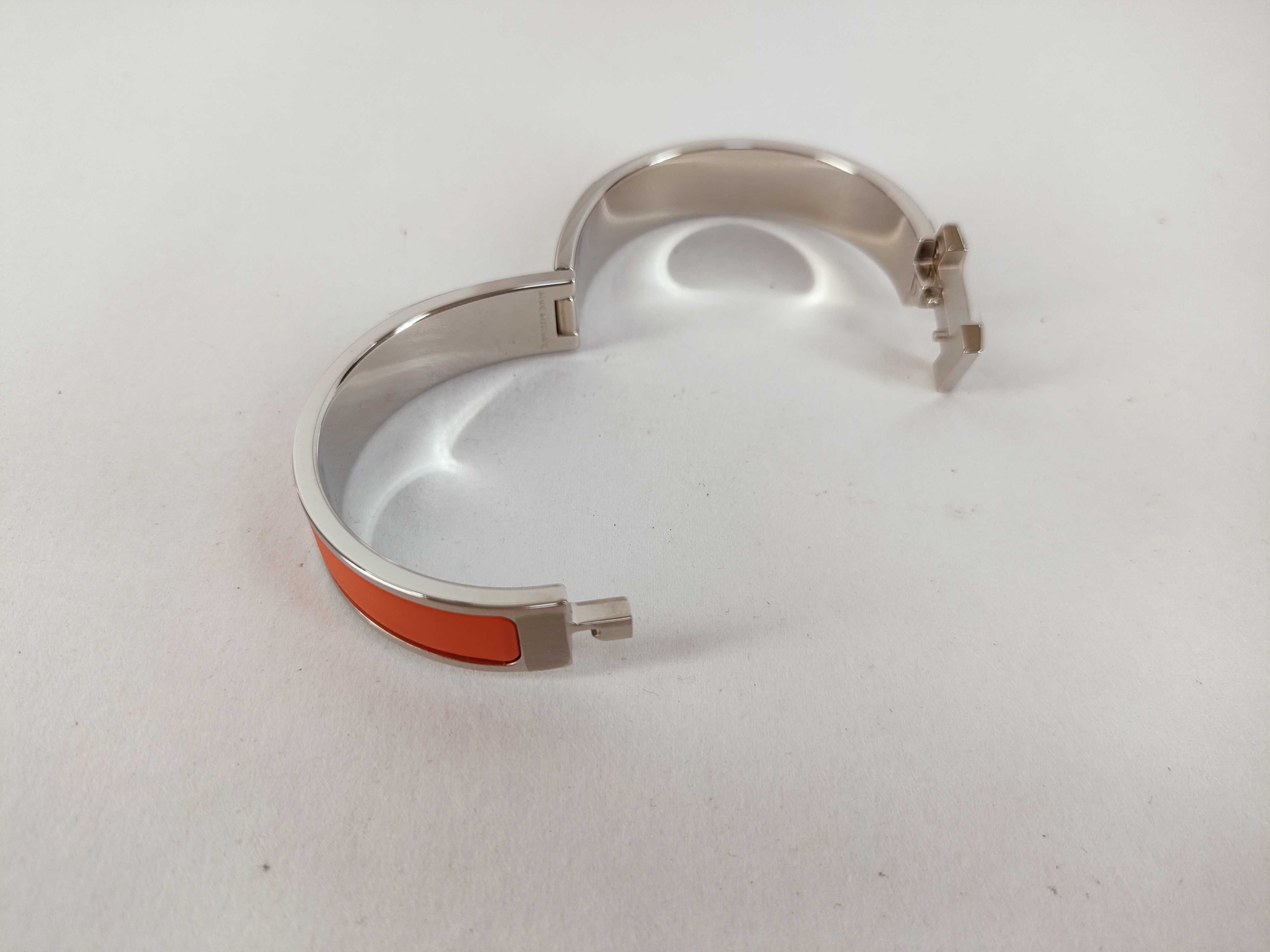 Click H Bangle, Silver x Orange, Bracelet/Bangle — view 6