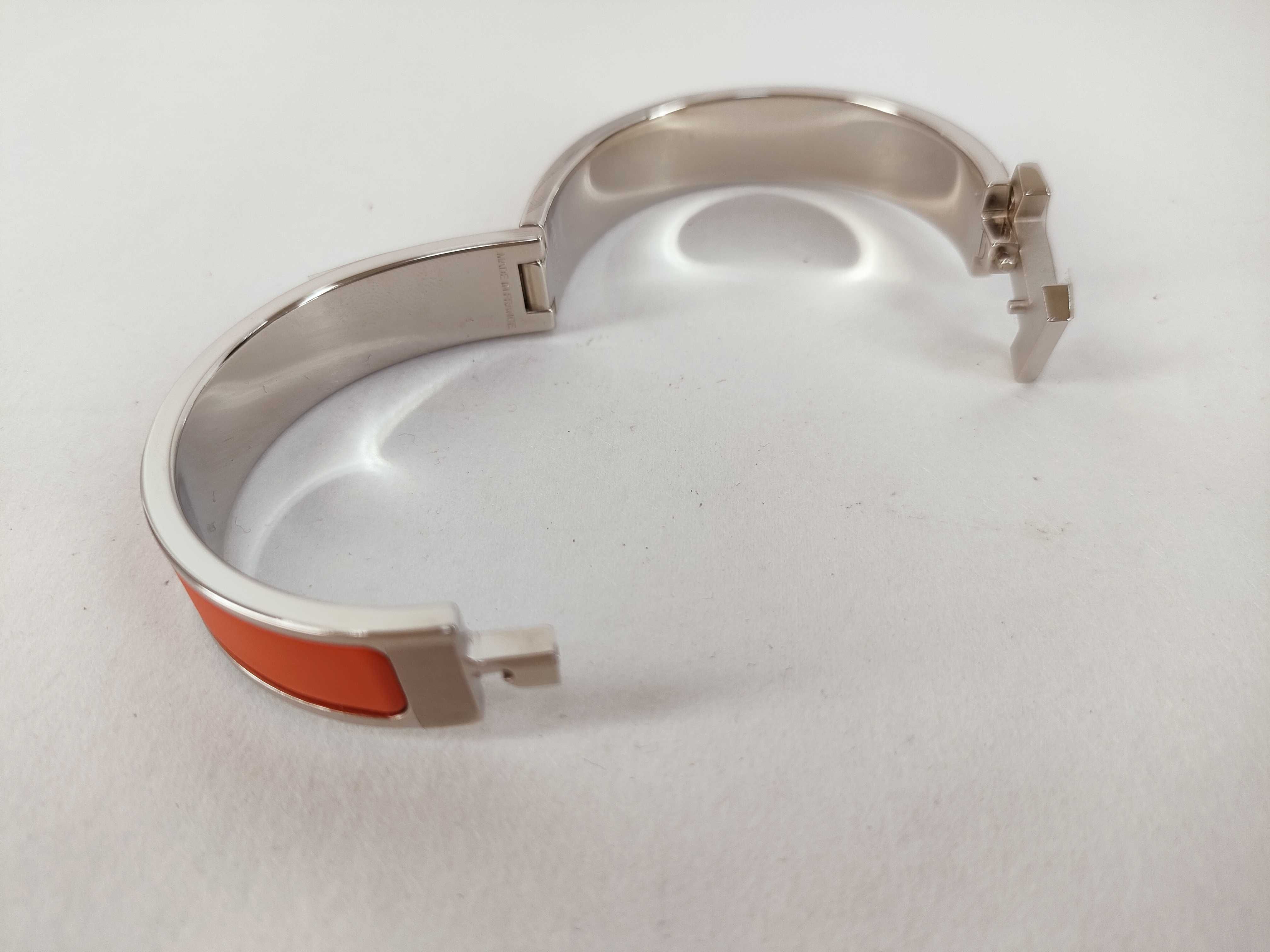 Click H Bangle, Silver x Orange, Bracelet/Bangle — view 7