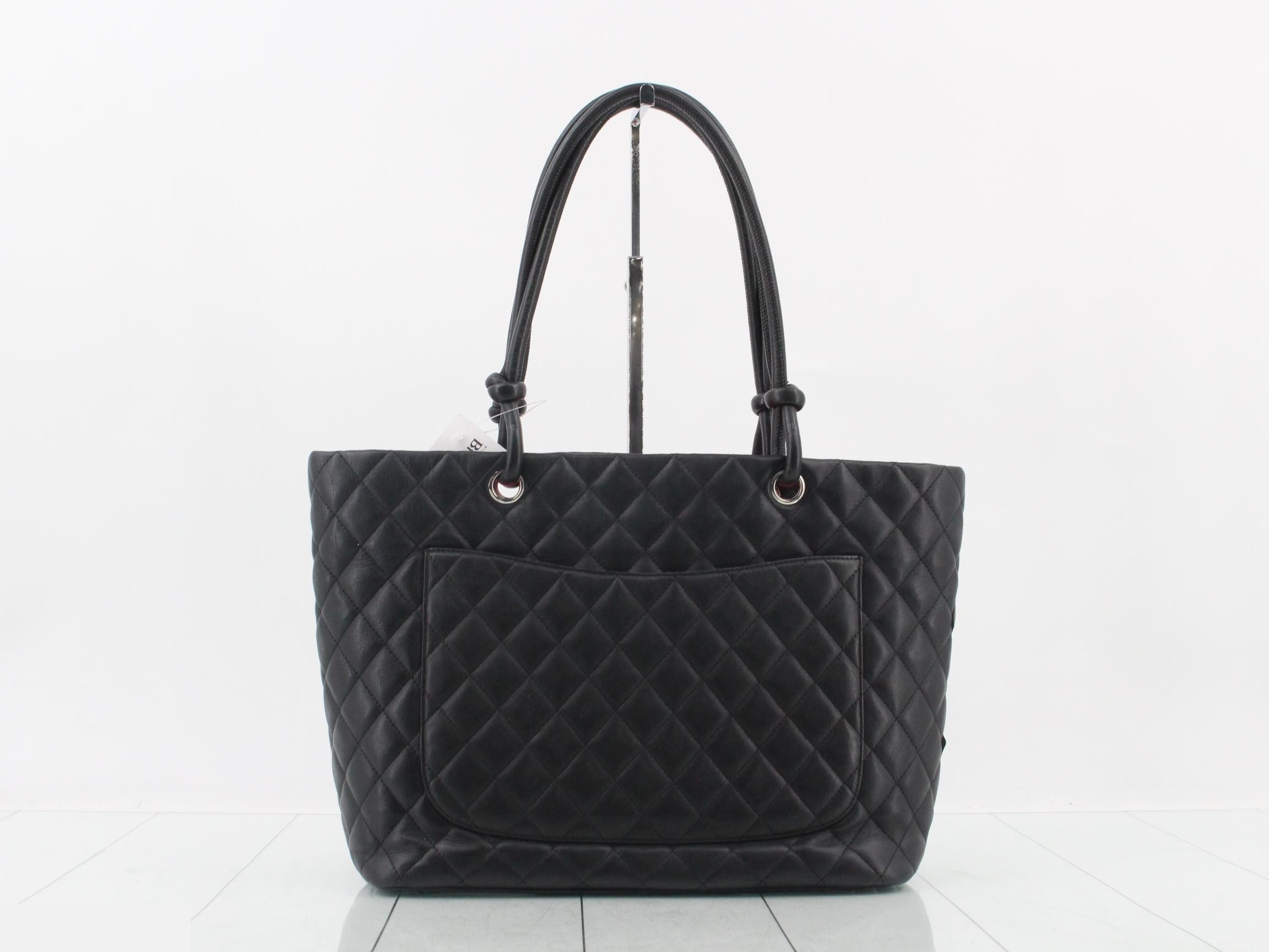 Cambon Line Coco Mark Tote Bag, Lambskin, Black, Item No. 9 — view 2