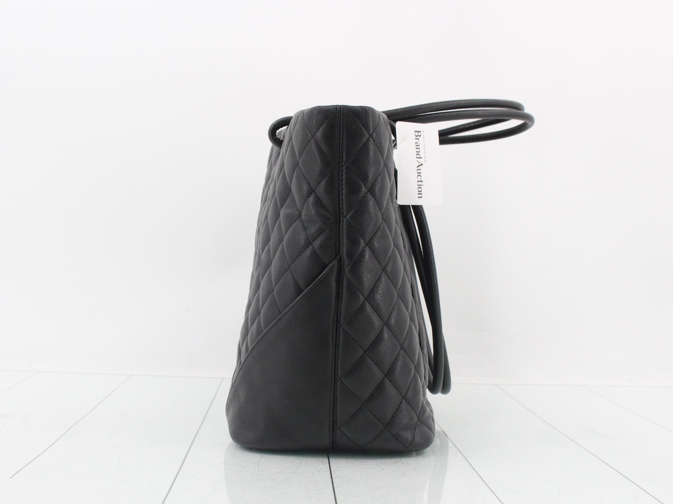 Cambon Line Coco Mark Tote Bag, Lambskin, Black, Item No. 9 — view 3