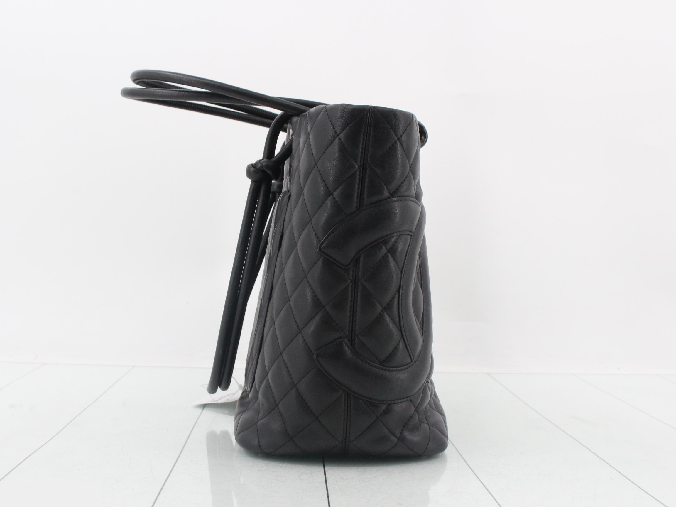Cambon Line Coco Mark Tote Bag, Lambskin, Black, Item No. 9 — view 4