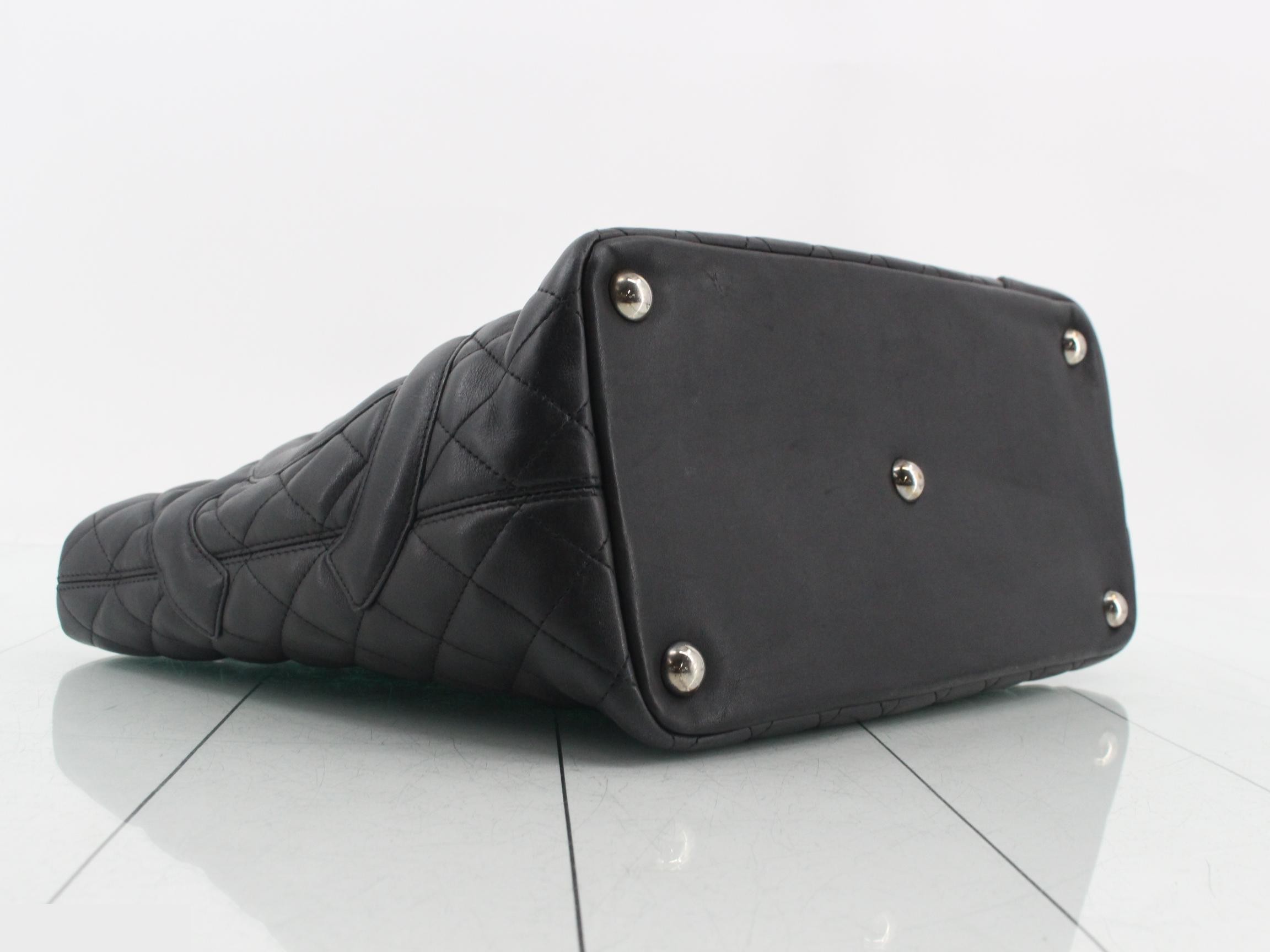 Cambon Line Coco Mark Tote Bag, Lambskin, Black, Item No. 9 — view 5