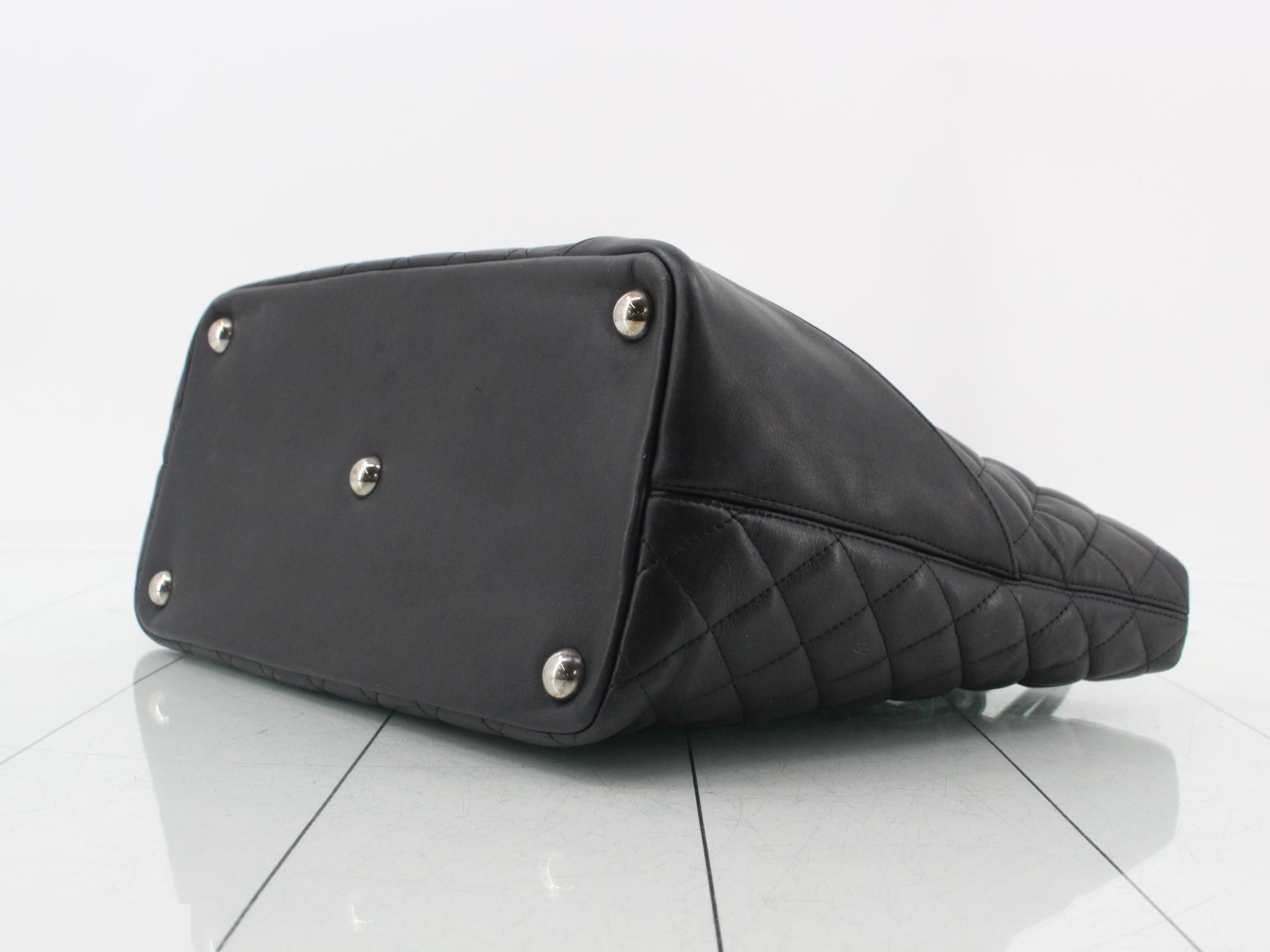 Cambon Line Coco Mark Tote Bag, Lambskin, Black, Item No. 9 — view 6