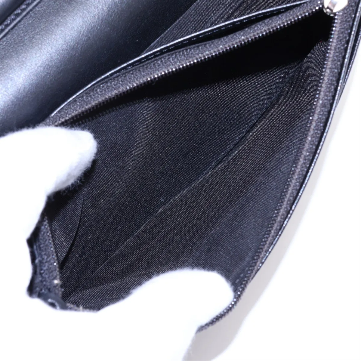 Coco Mark Caviar Skin Chain Wallet, Black with Silver Hardware, 14626034, Series 14 — view 7