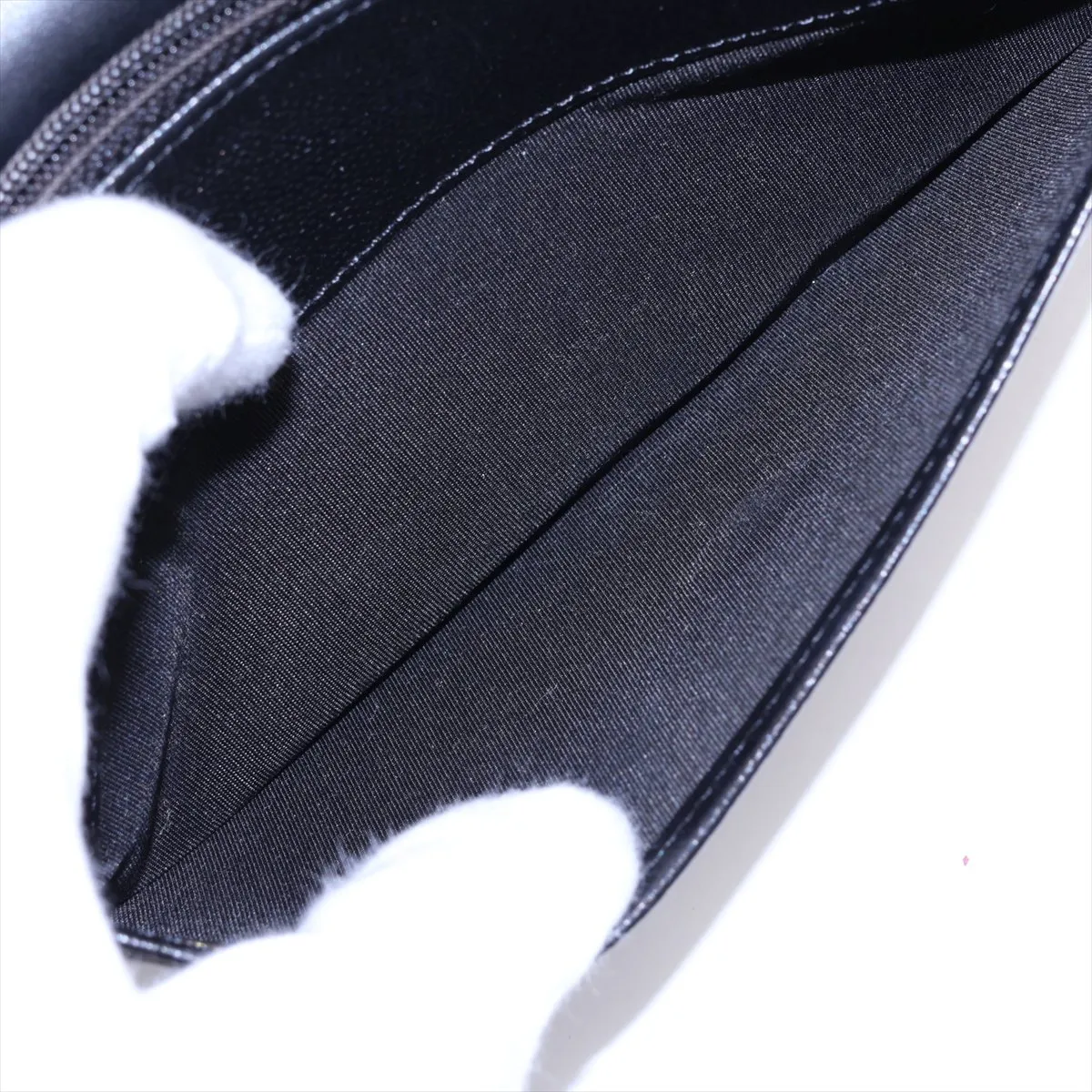 Coco Mark Caviar Skin Chain Wallet, Black with Silver Hardware, 14626034, Series 14 — view 8