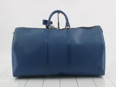 M42955 Keepall 55 Boston Bag, Epi Leather, Toledo Blue