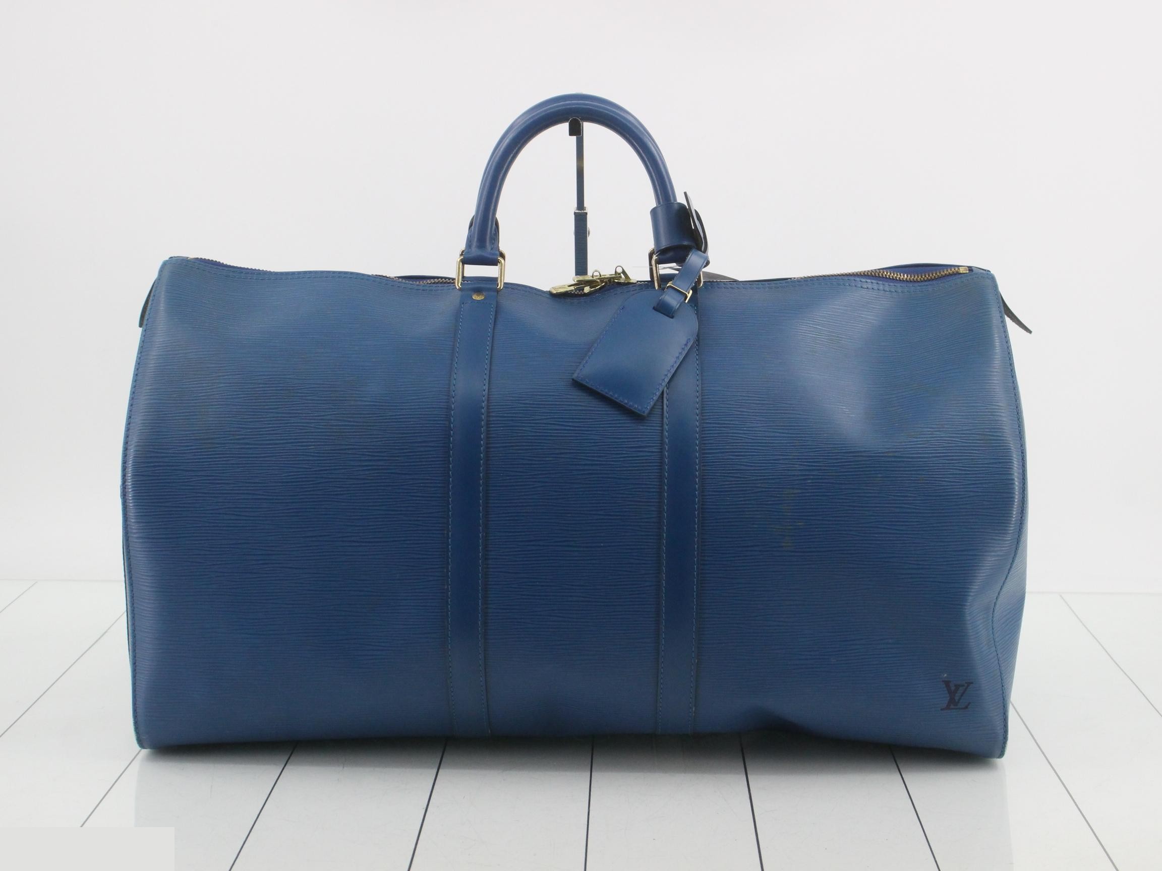 M42955 Keepall 55 Boston Bag, Epi Leather, Toledo Blue — view 2