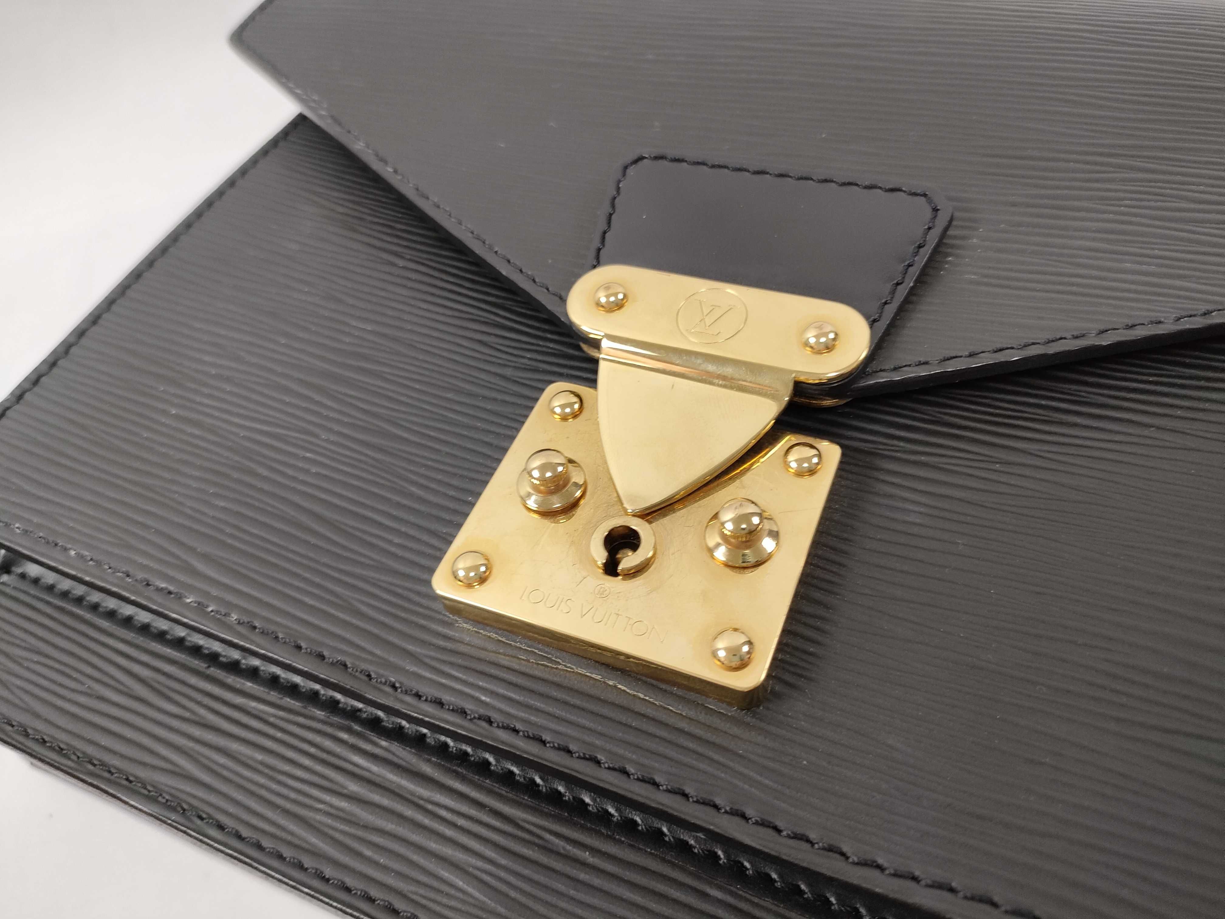 Epi Leather Handbag, Black — view 7