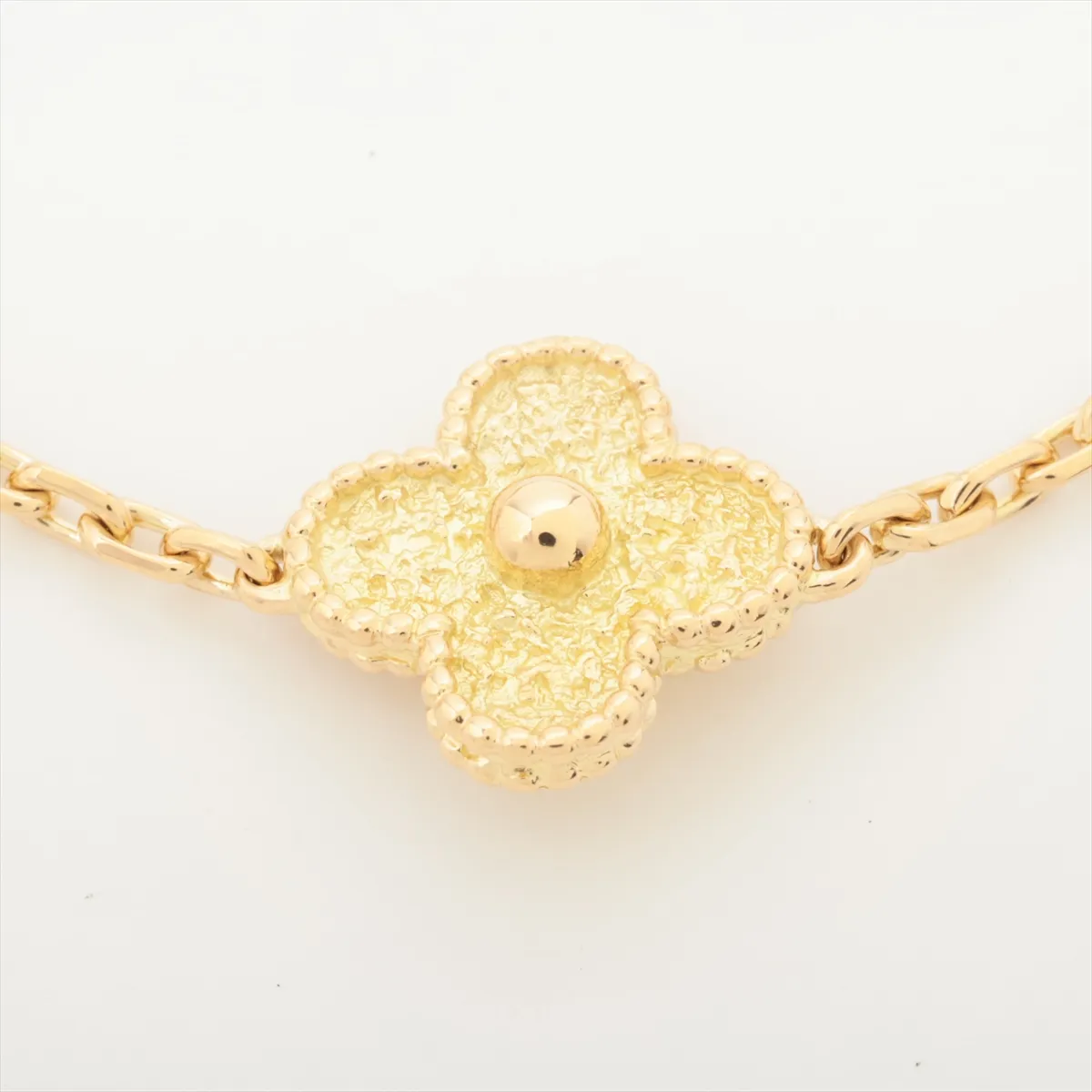 Vintage Alhambra 5P Bracelet 750 (Yellow Gold) 14.0g AL0200YG195 (Some dents) — view 2