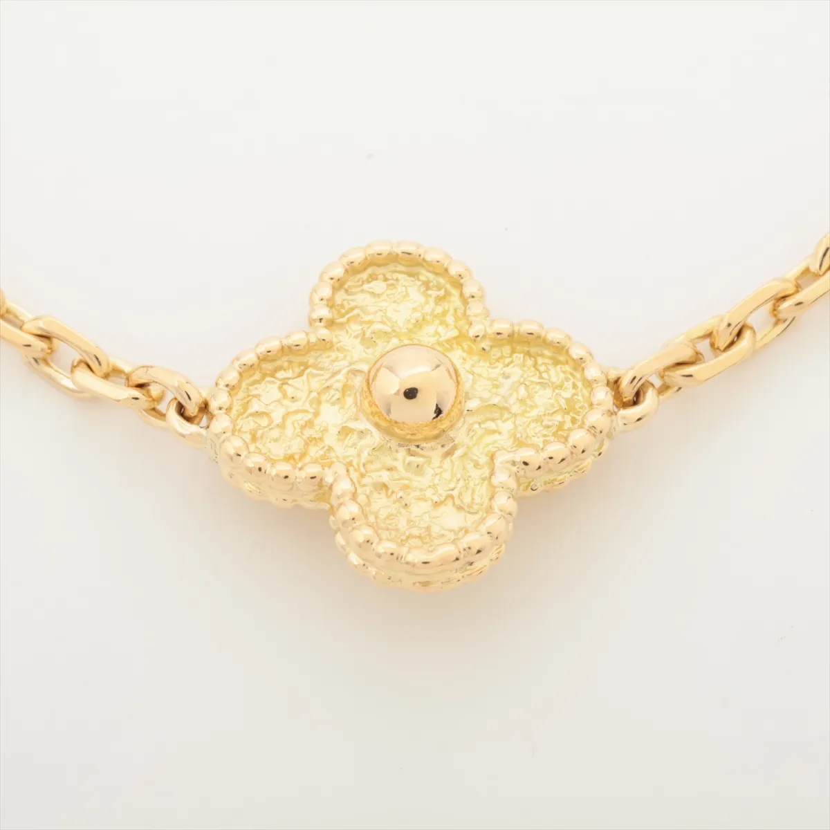 Vintage Alhambra 5P Bracelet 750 (Yellow Gold) 14.0g AL0200YG195 (Some dents) — view 3