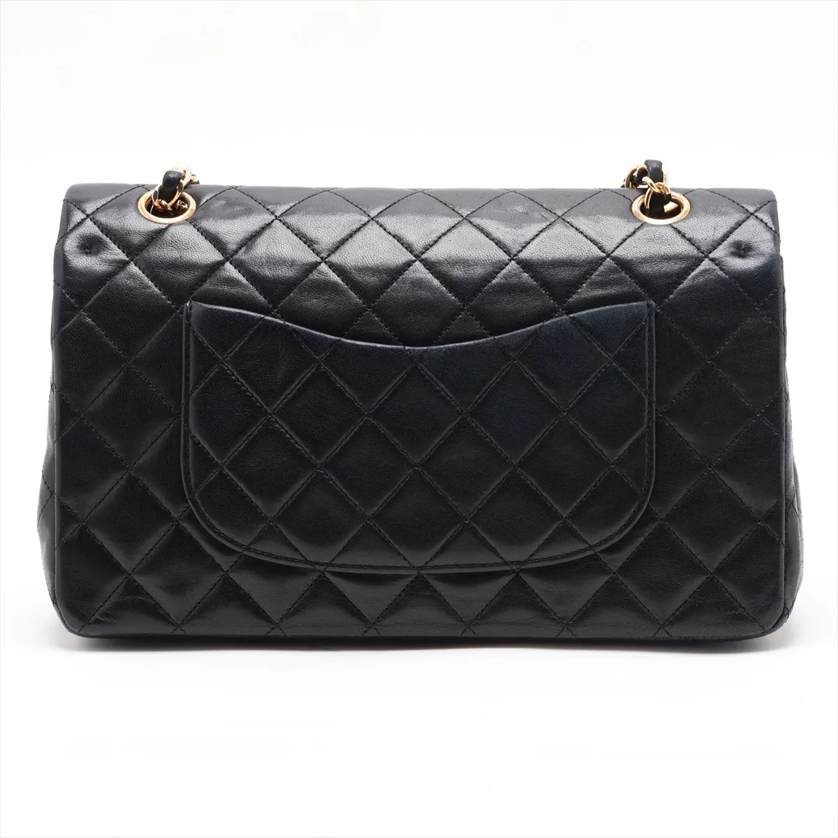 [Individually packaged] Chanel Matelassé 25 Lambskin Double Flap Double Chain Bag, Black with Gold Hardware, 1440384, Series 1, A01112 — view 2